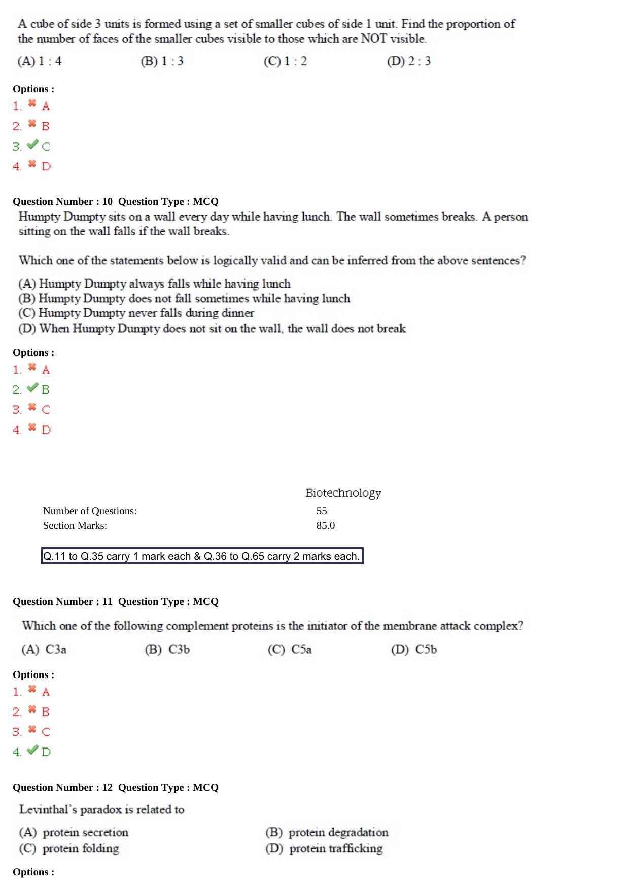 GATE 2015 Biotechnology (BT) Question Paper with Answer Key - Page 4