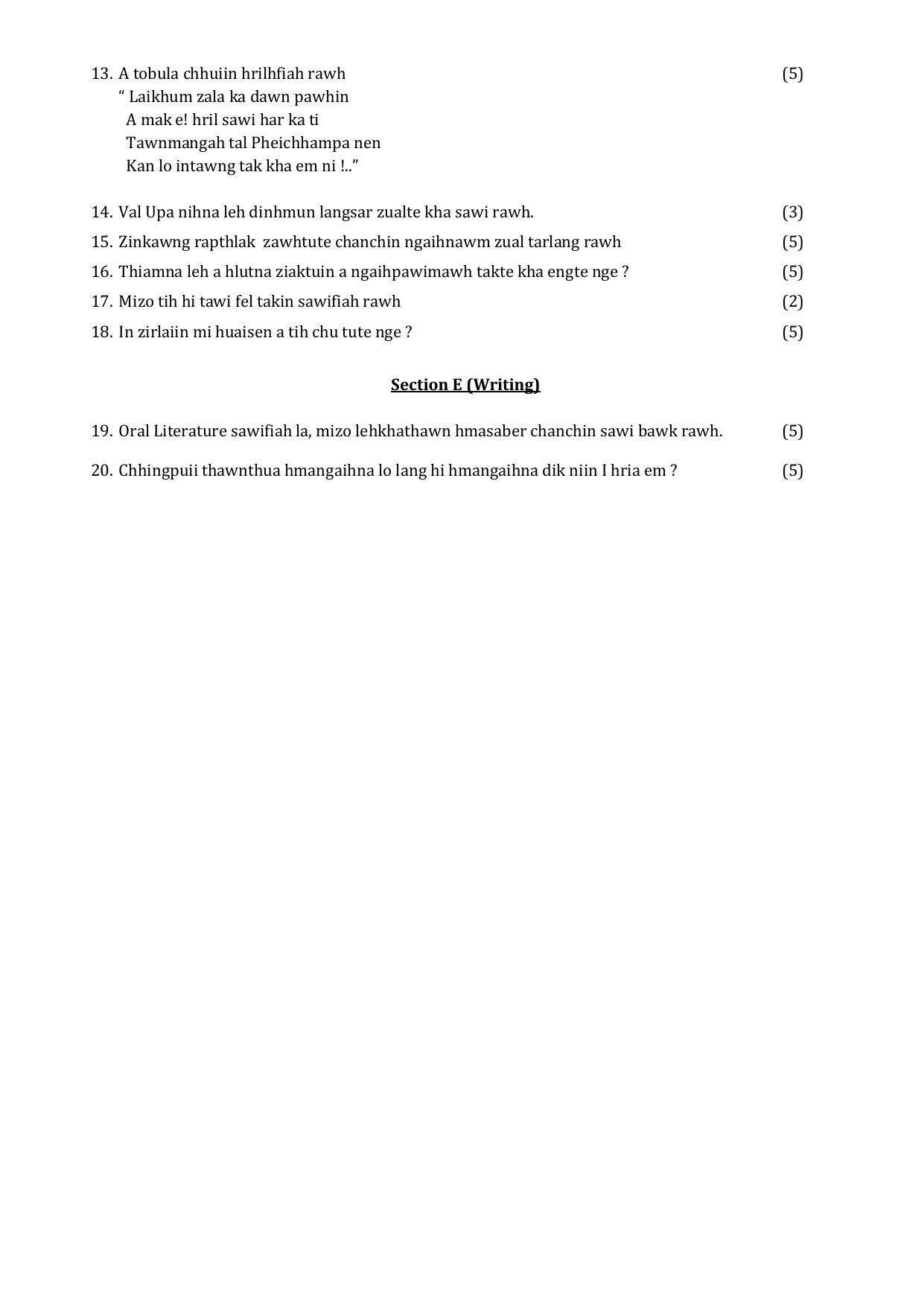 CBSE Class 12 Mizo Sample Paper 2024 - Page 5