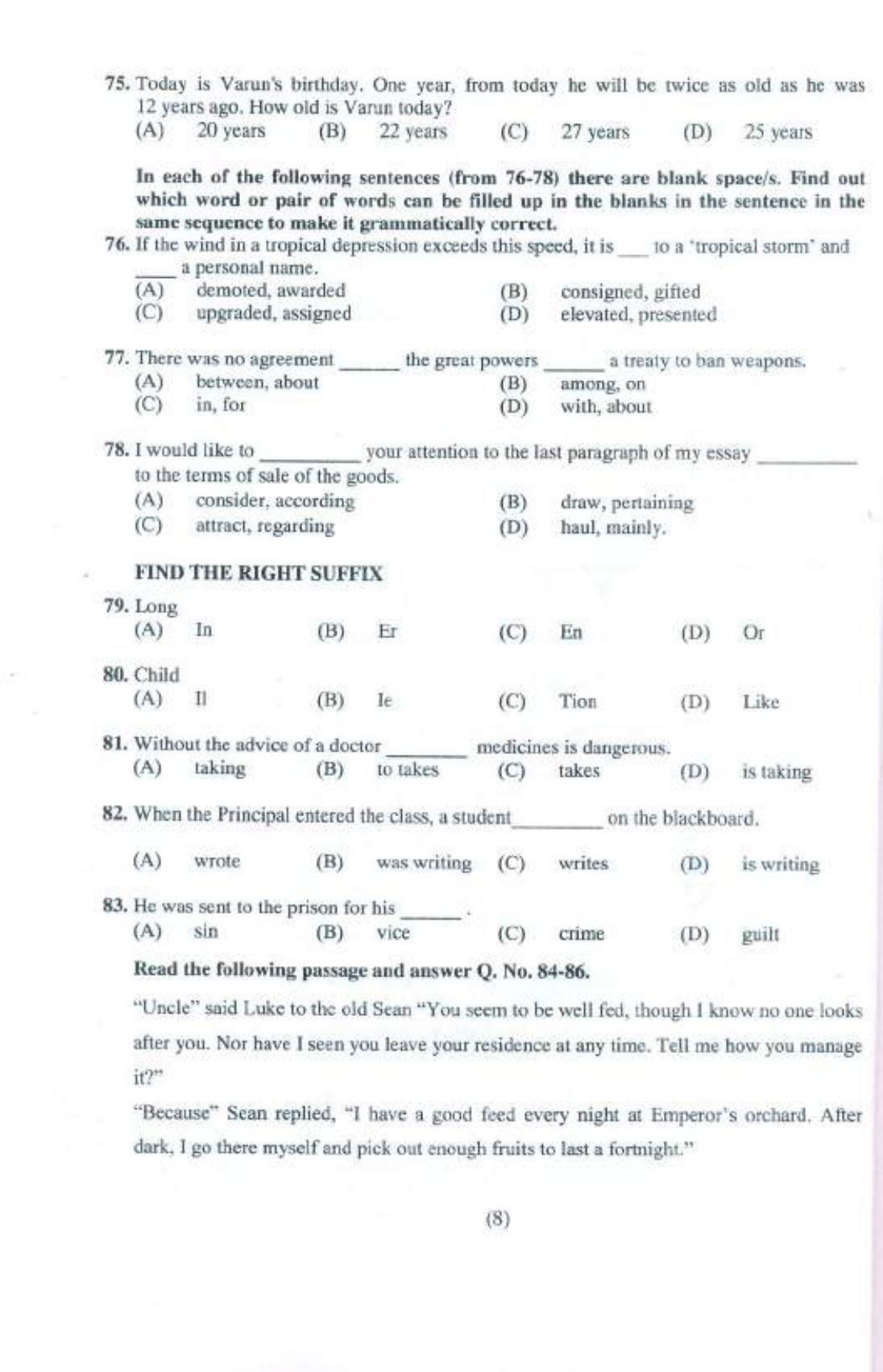 PU USOL MBA (Executive) Entrance Exam 2021 Question Booklet - Page 9