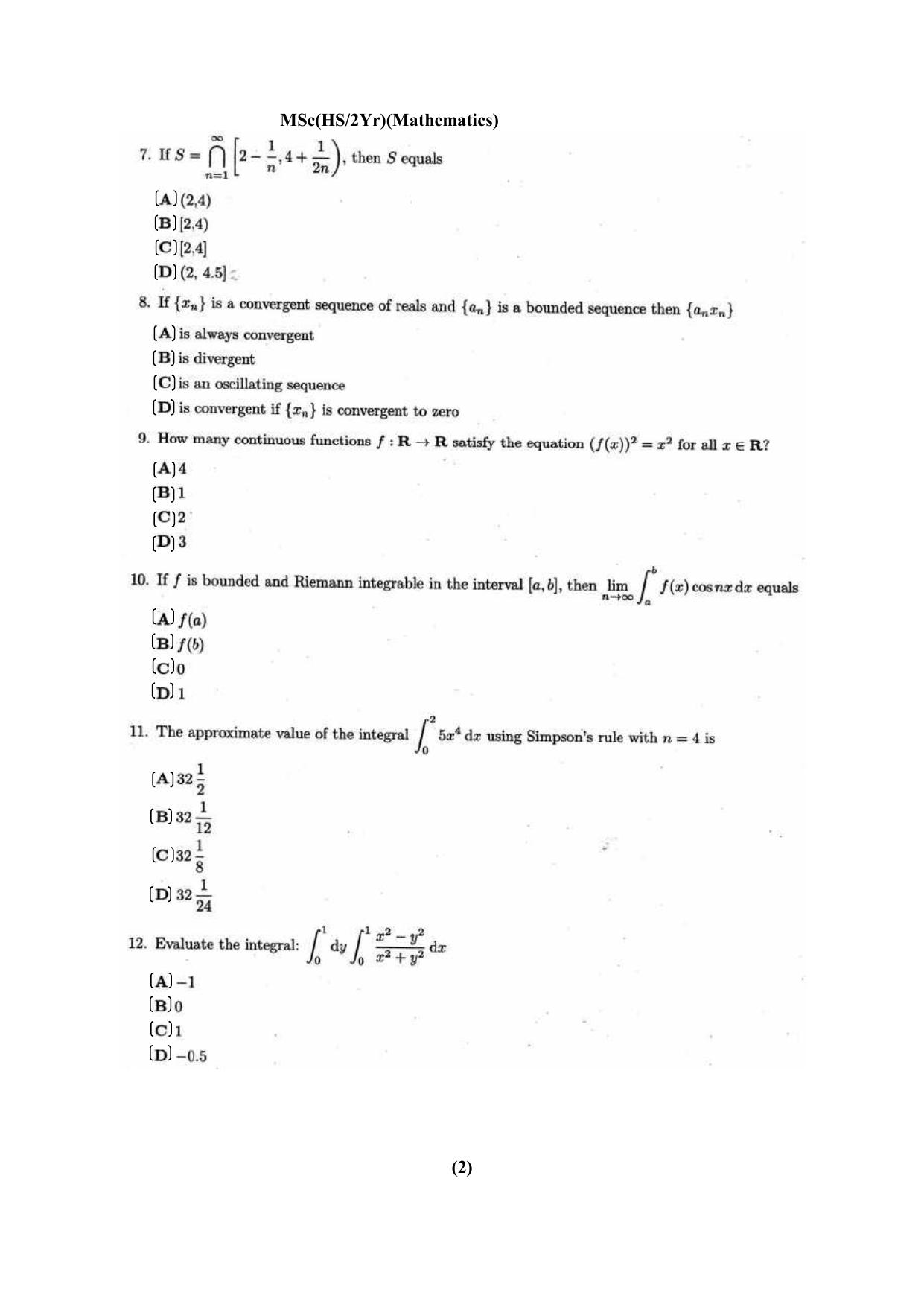 PU CET PG Question Paper 2024 - Page 2