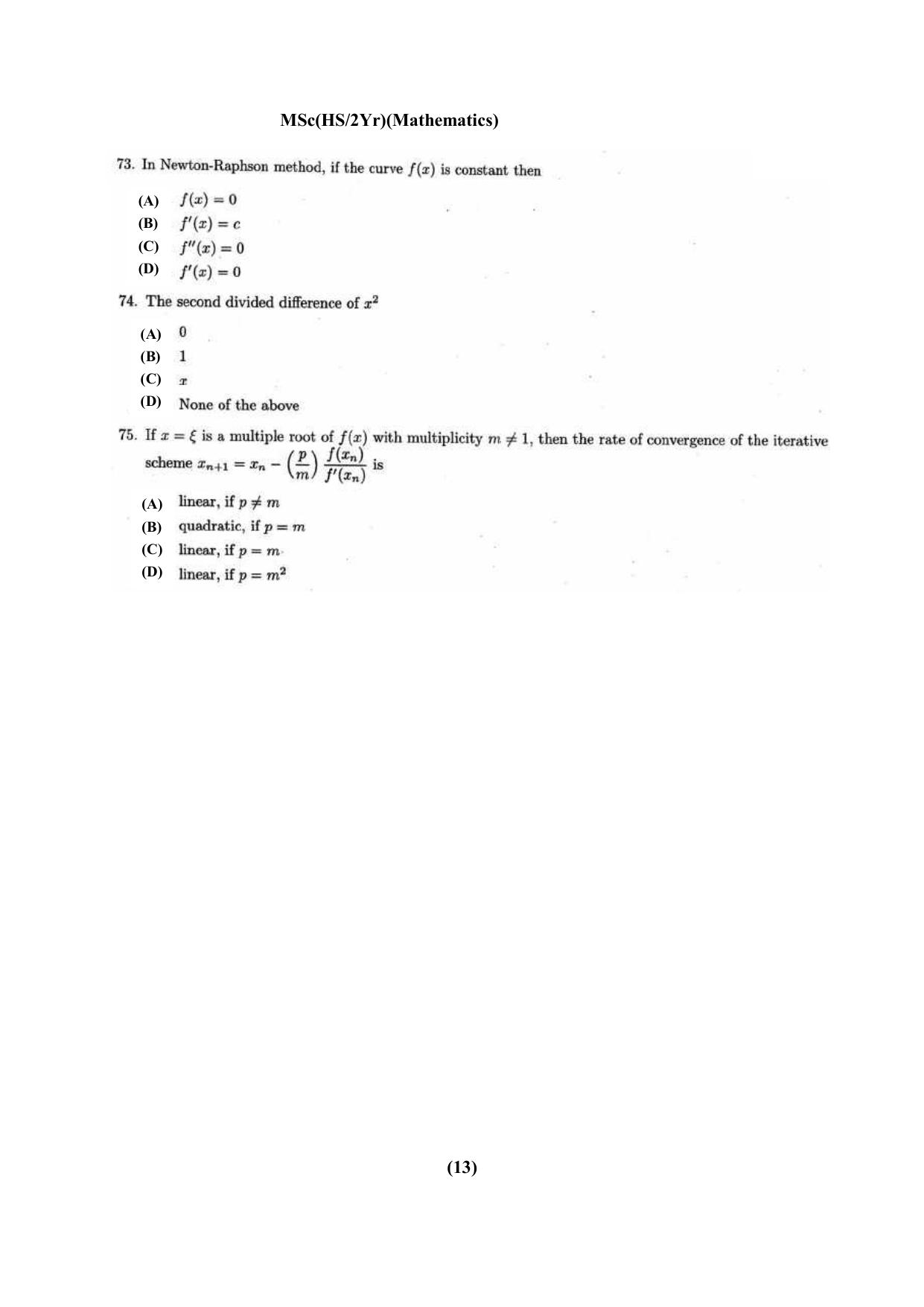 PU CET PG Question Paper 2024 - Page 13