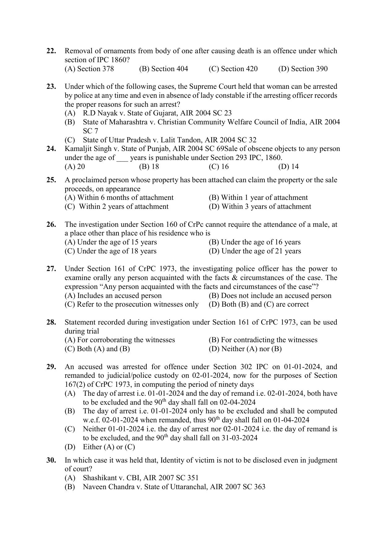 PU CET PG Question Paper 2024 - Page 16