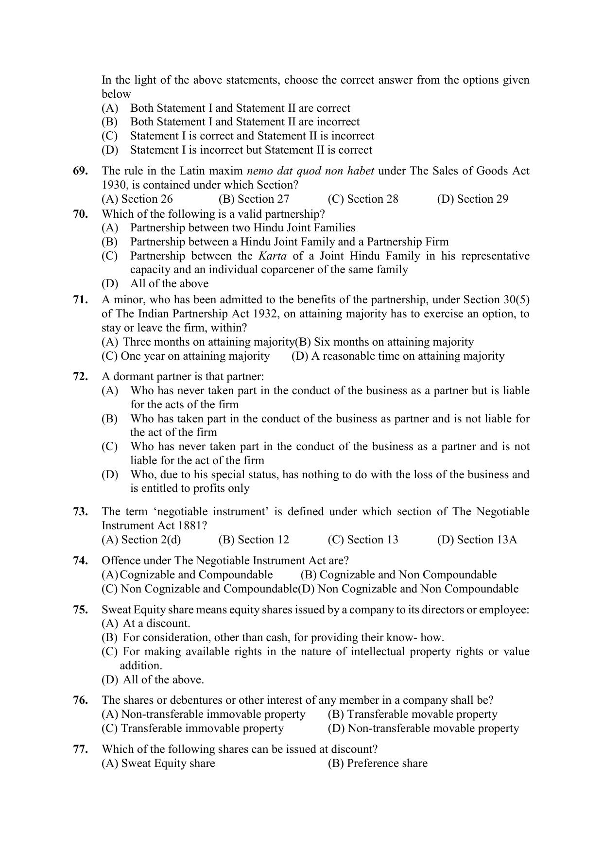 PU CET PG Question Paper 2024 - Page 22