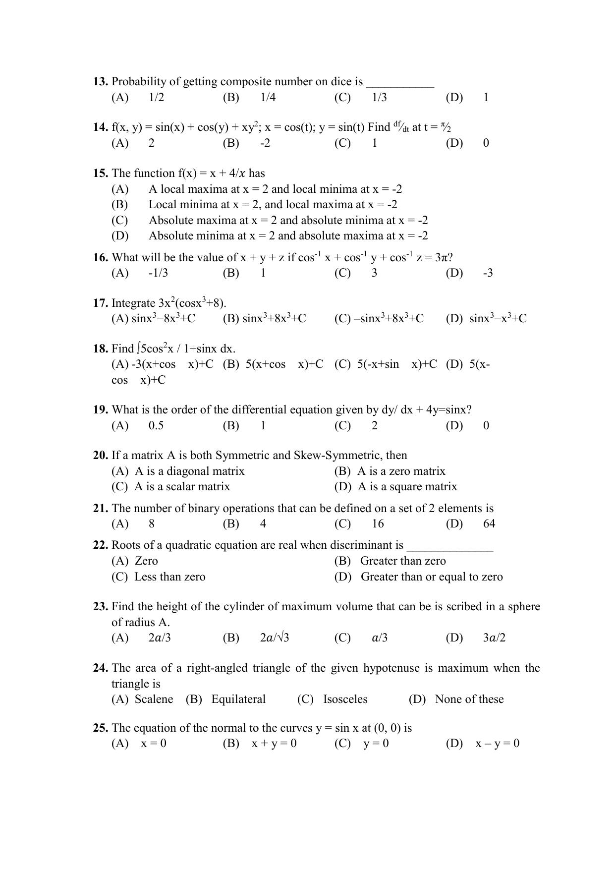 PU CET PG Question Paper 2024 - Page 27
