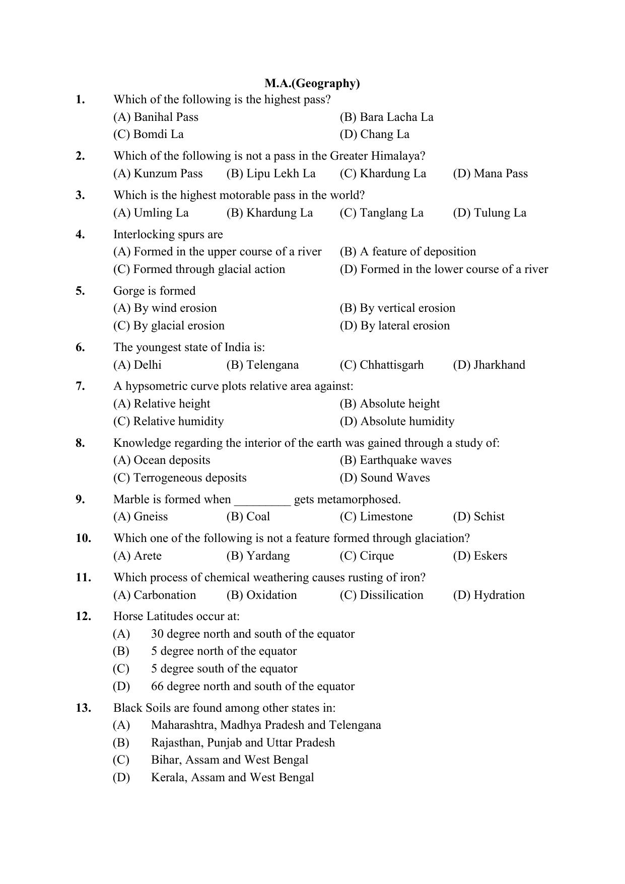 PU CET PG Question Paper 2024 - Page 39