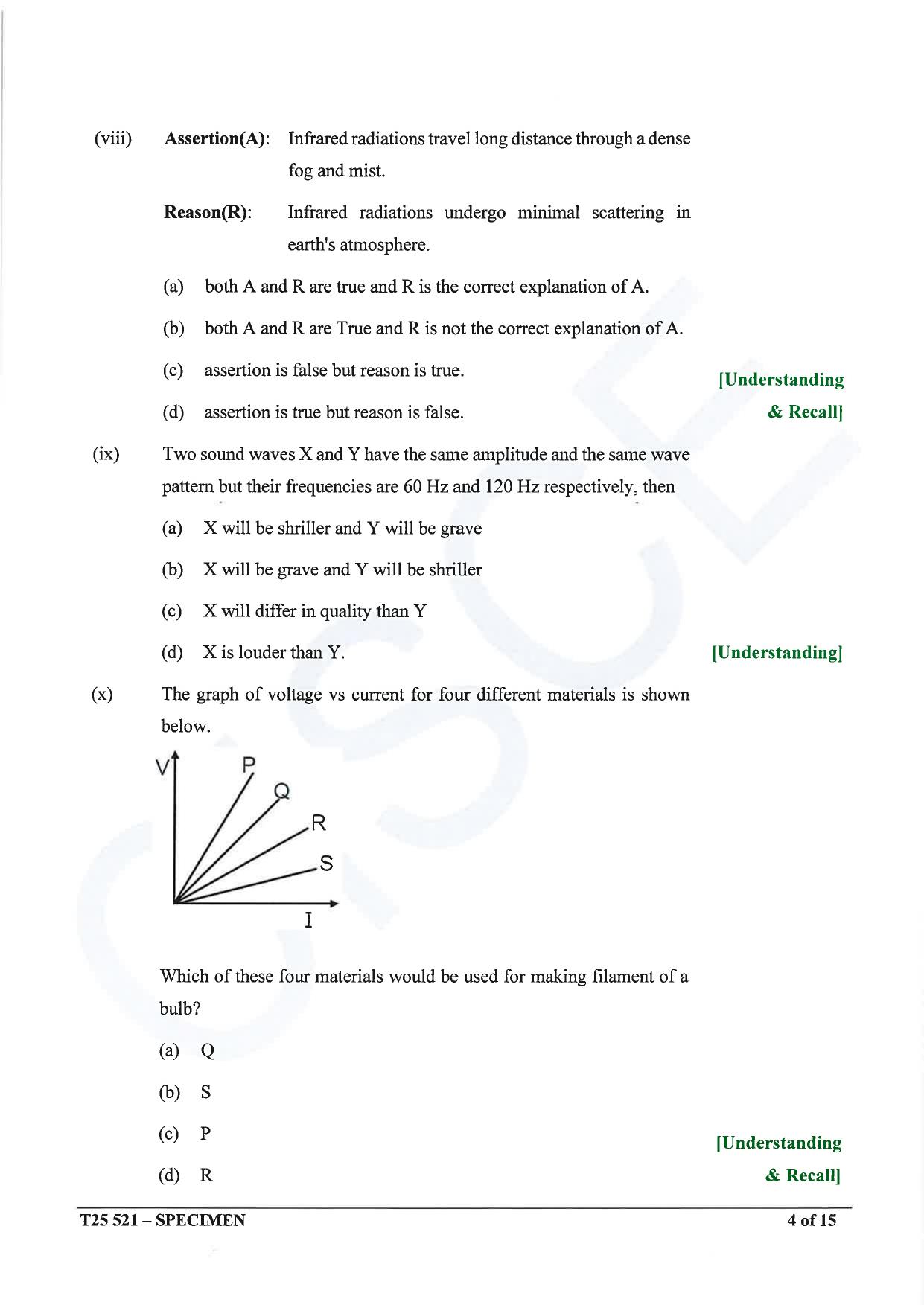 ICSE Class 10 2025 Physics (Science Paper 1) (QP & MS) Specimen Paper - Page 4