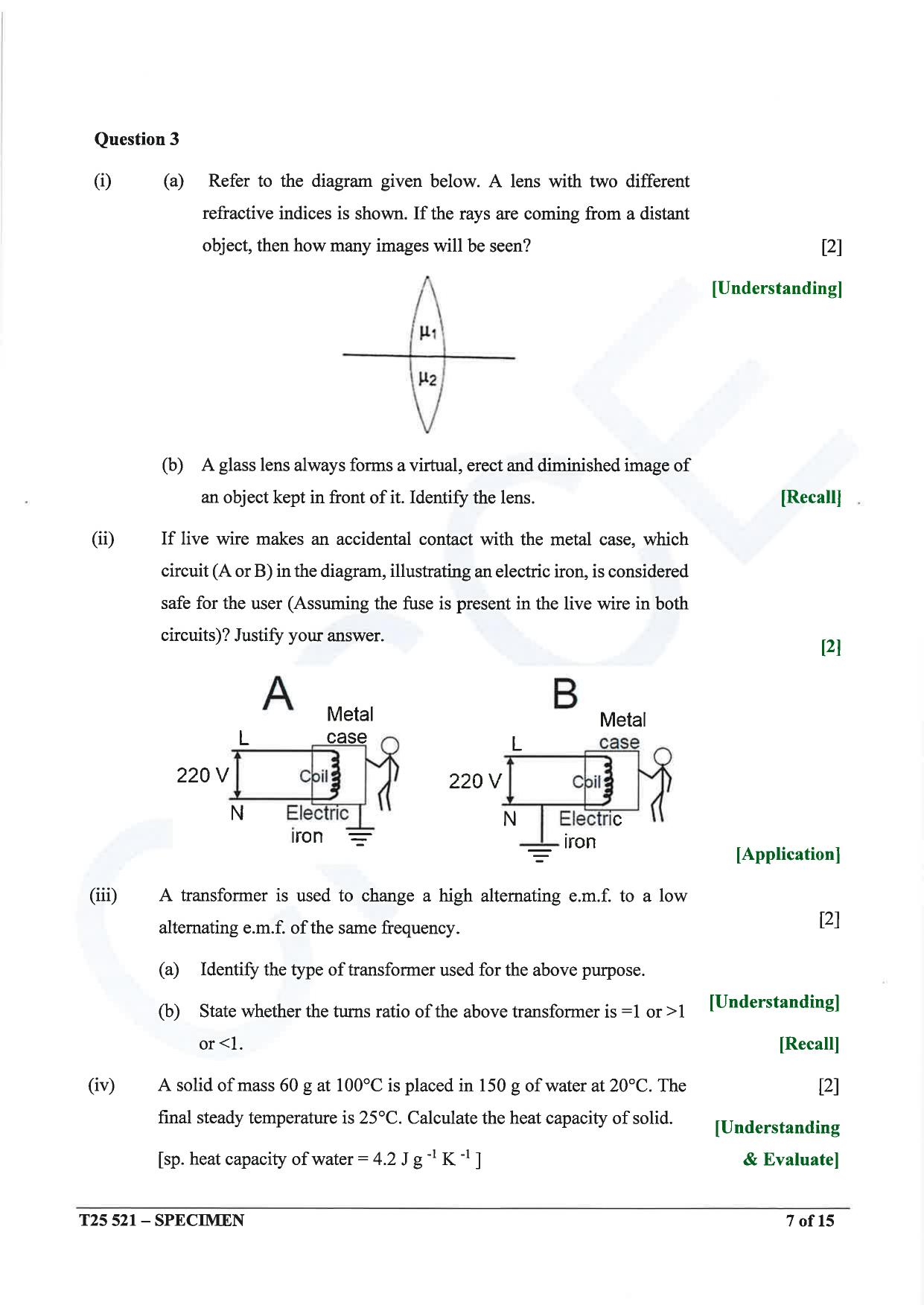 ICSE Class 10 2025 Physics (Science Paper 1) (QP & MS) Specimen Paper - Page 7