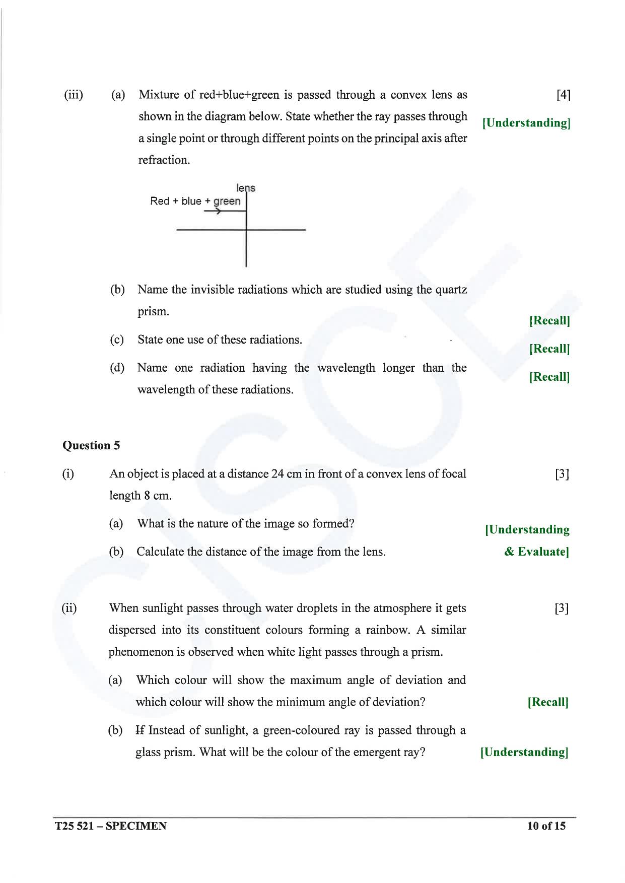 ICSE Class 10 2025 Physics (Science Paper 1) (QP & MS) Specimen Paper - Page 10