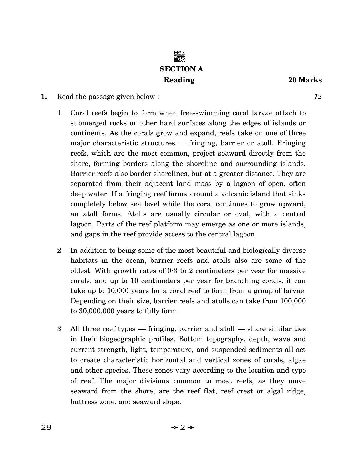 CBSE Class 12 28_English Elective 2023 Question Paper - Page 2