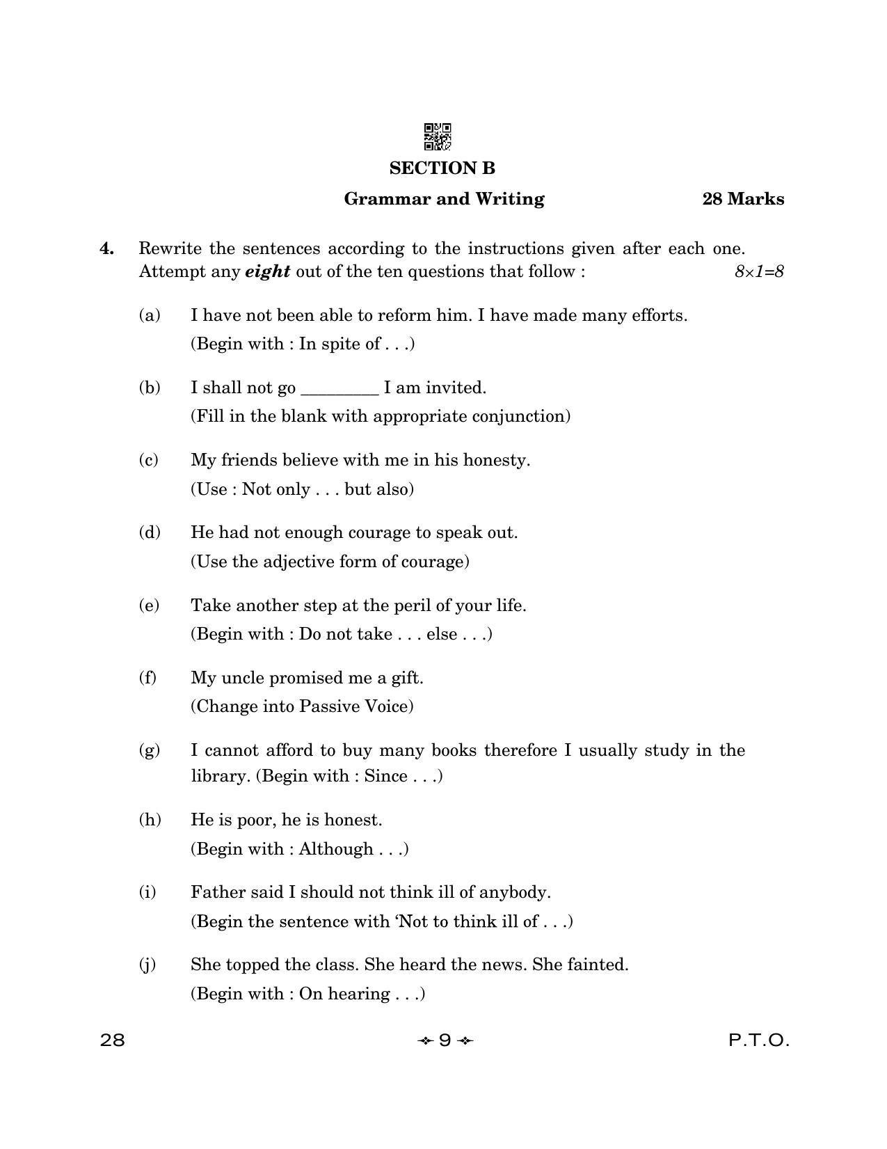 CBSE Class 12 28_English Elective 2023 Question Paper - Page 9