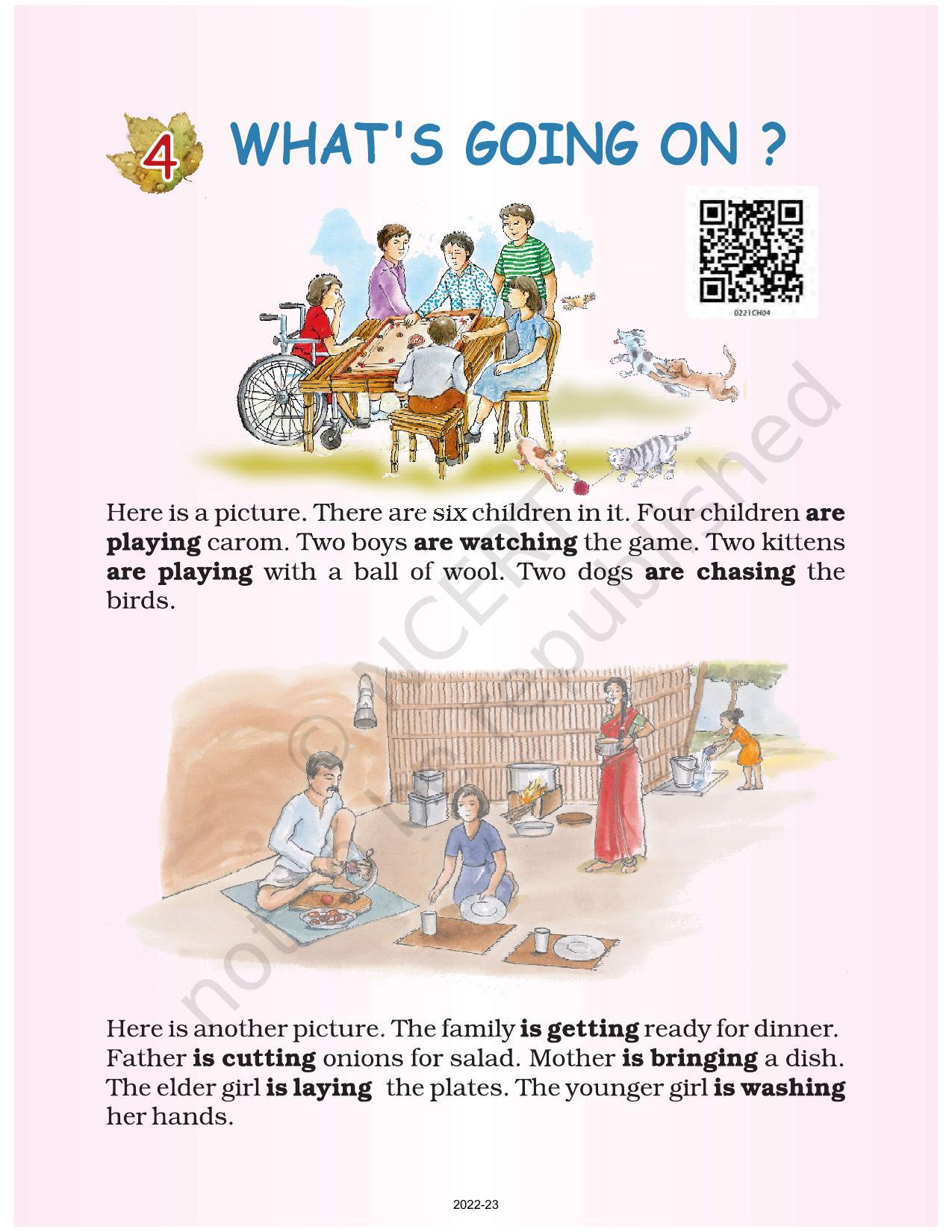 NCERT Book for Class 2 English (Raindrops):Chapter 4-What’s Going On? - Page 1