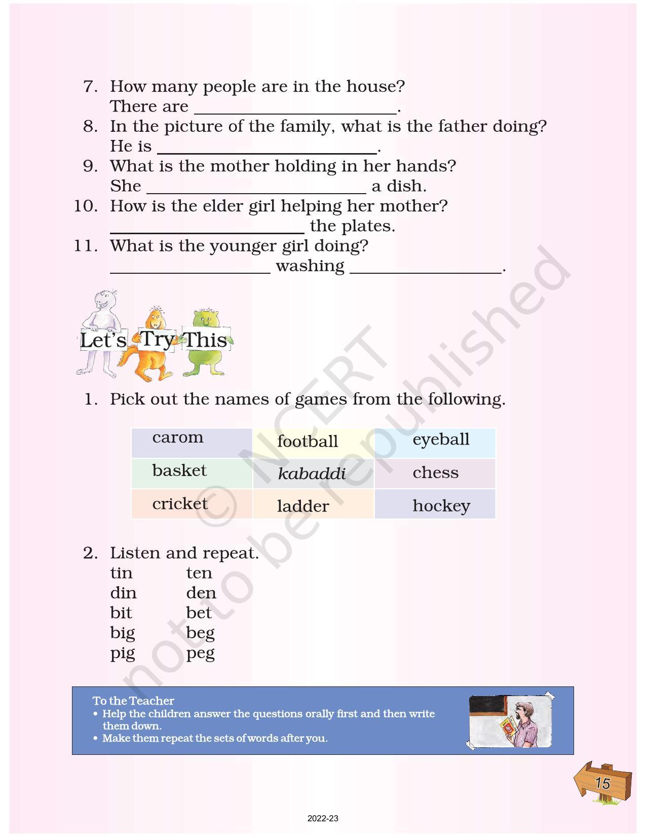 NCERT Book for Class 2 English (Raindrops):Chapter 4-What’s Going On? - Page 3