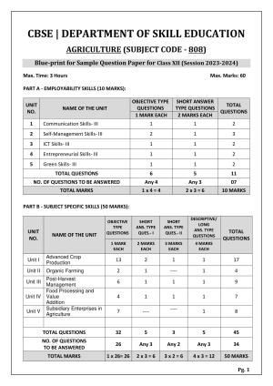 CBSE Class 12 (Skill Education) Agriculture 2024 Sample Paper
