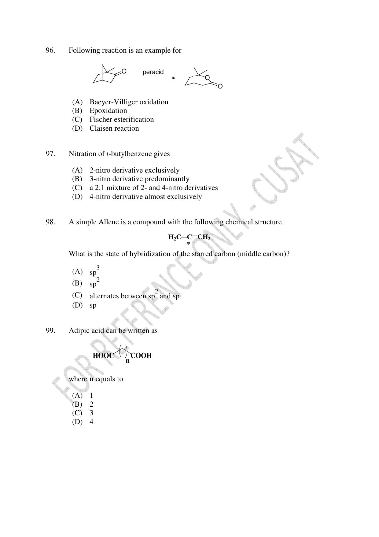 CUSAT CAT 2023 Test For Physics Chemistry Mathematics Shift V Question Paper - Page 22