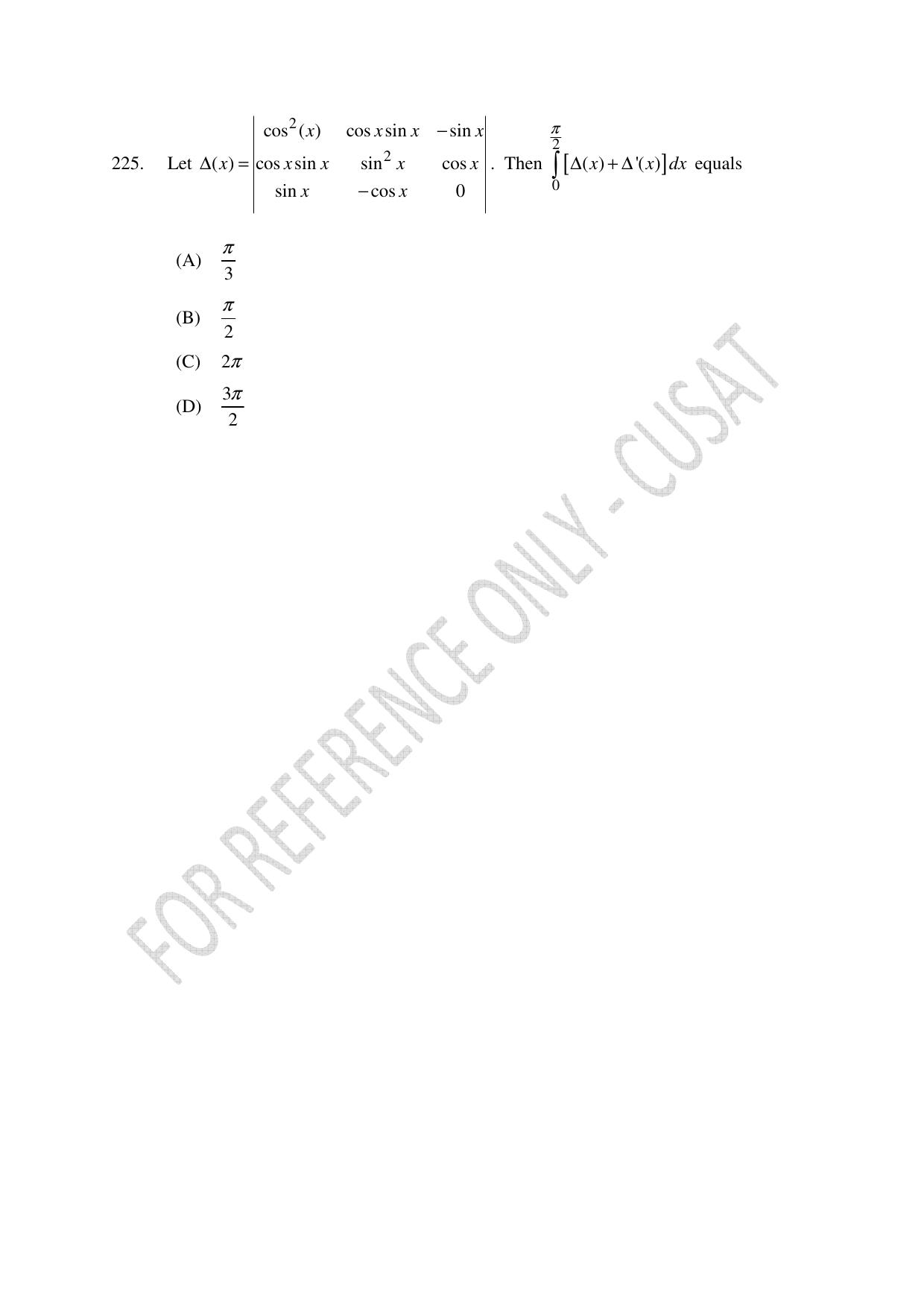 CUSAT CAT 2023 Test For Physics Chemistry Mathematics Shift V Question Paper - Page 53