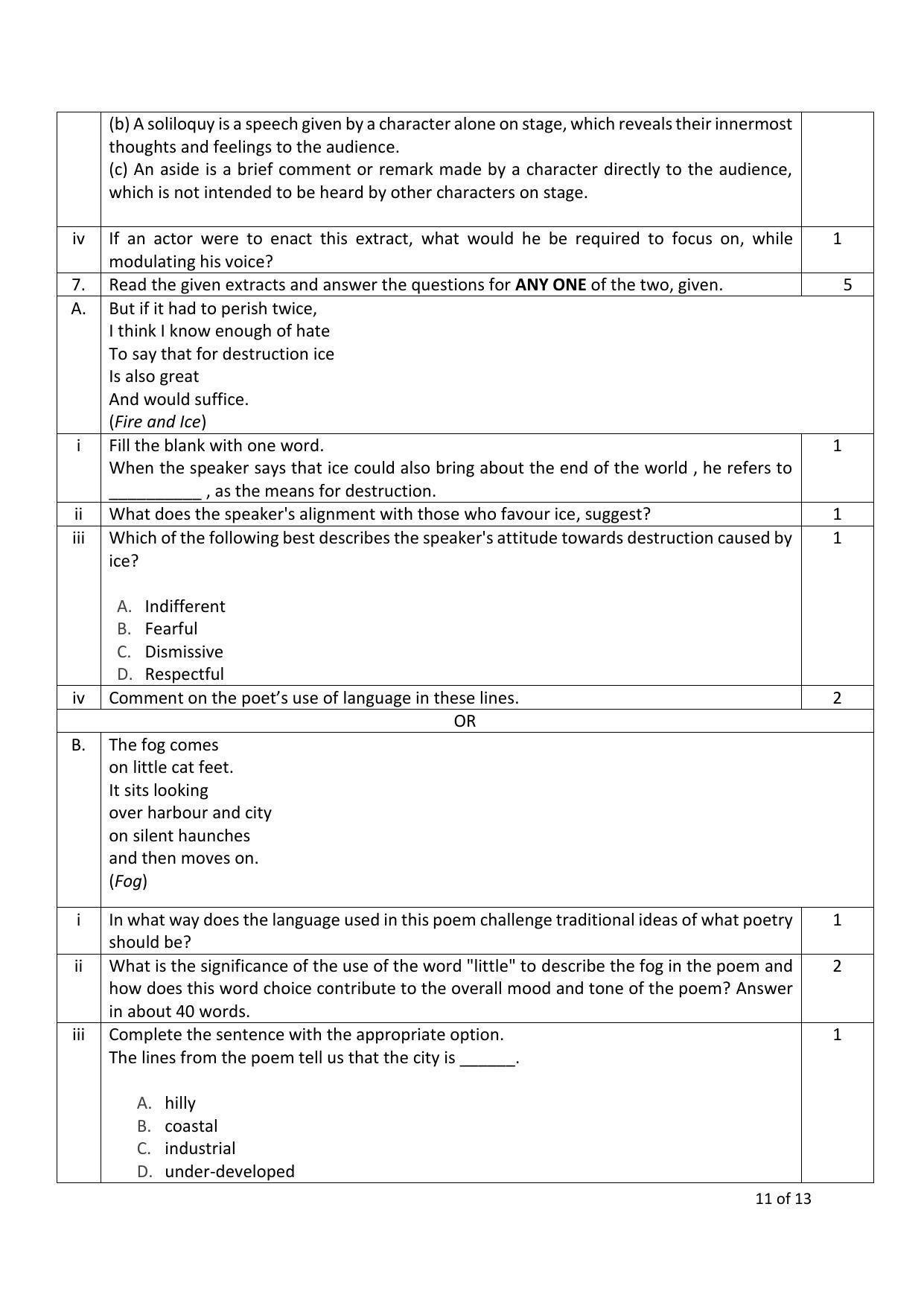 CBSE Class 10 English (Language & Literature) Sample Paper 2024 - Page 11