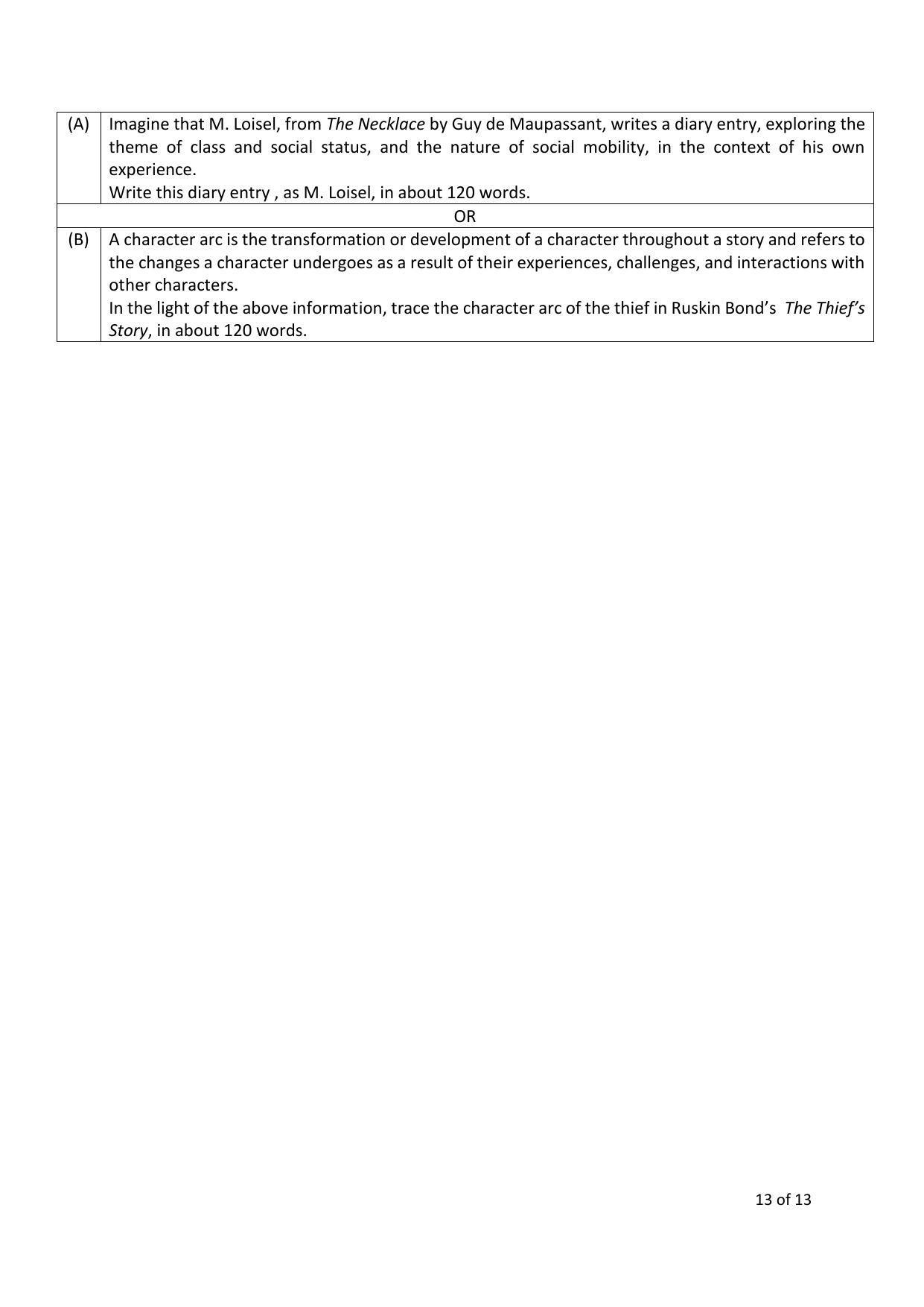 CBSE Class 10 English (Language & Literature) Sample Paper 2024 - Page 13