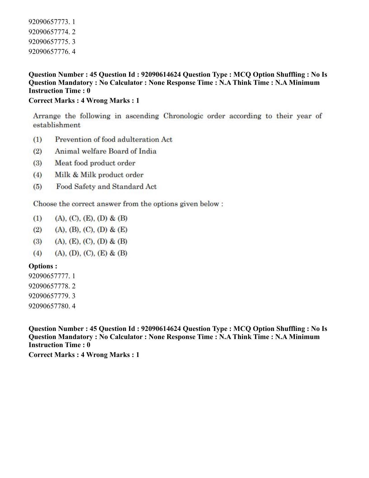 CUET PG 2023: SCQP30 – Animal Science(Poultry)(HINDI)-Shift 2 (12-06-2023) Question Paper - Page 45