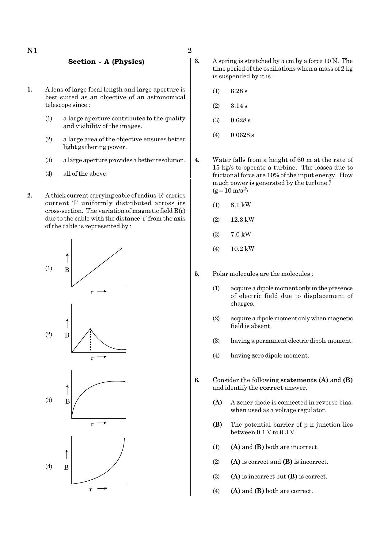 NEET N1 2021 Question Paper - Page 2