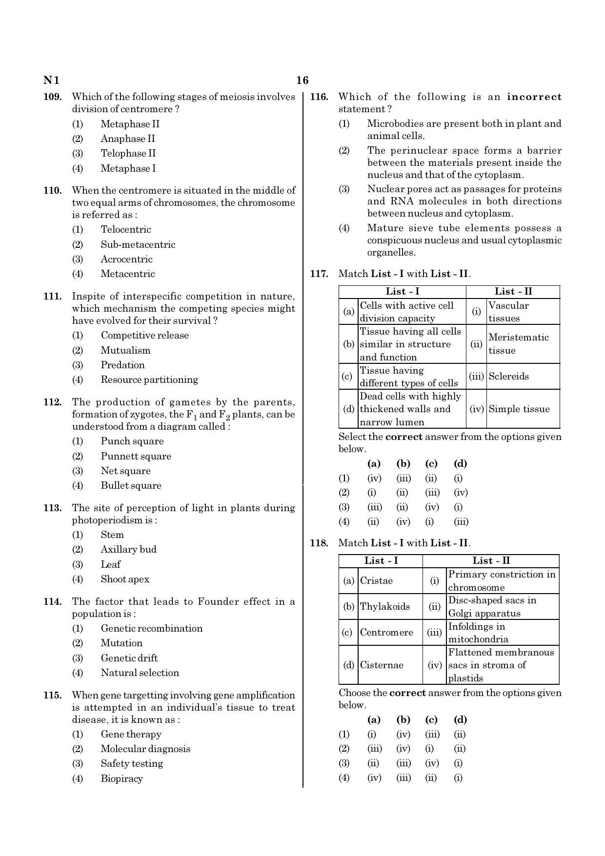 NEET N1 2021 Question Paper - Page 16
