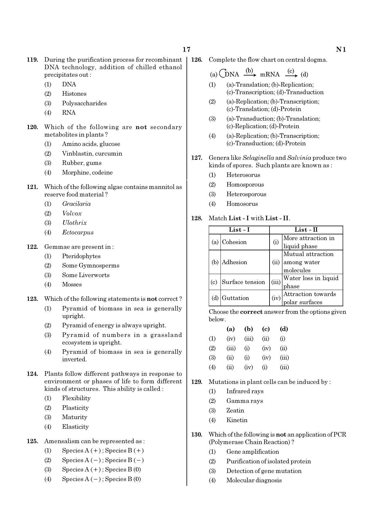 NEET N1 2021 Question Paper - Page 17