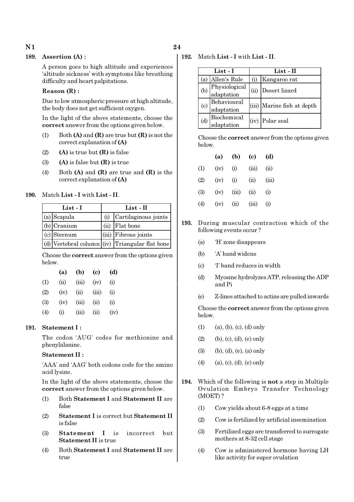 NEET N1 2021 Question Paper - Page 24