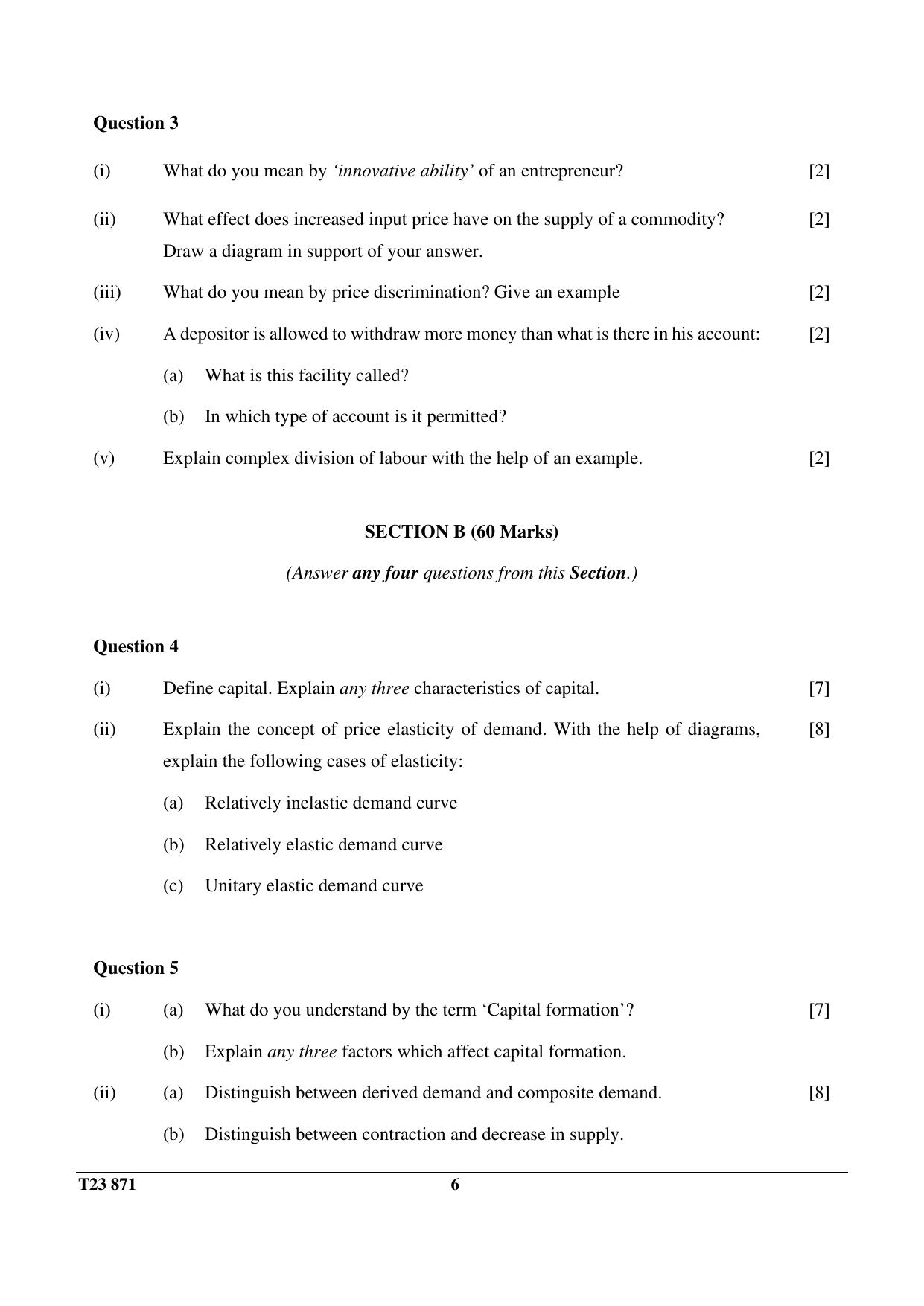 ICSE Class 10 ECONOMIC APPLICATIONS 2023 Question Paper - Page 6