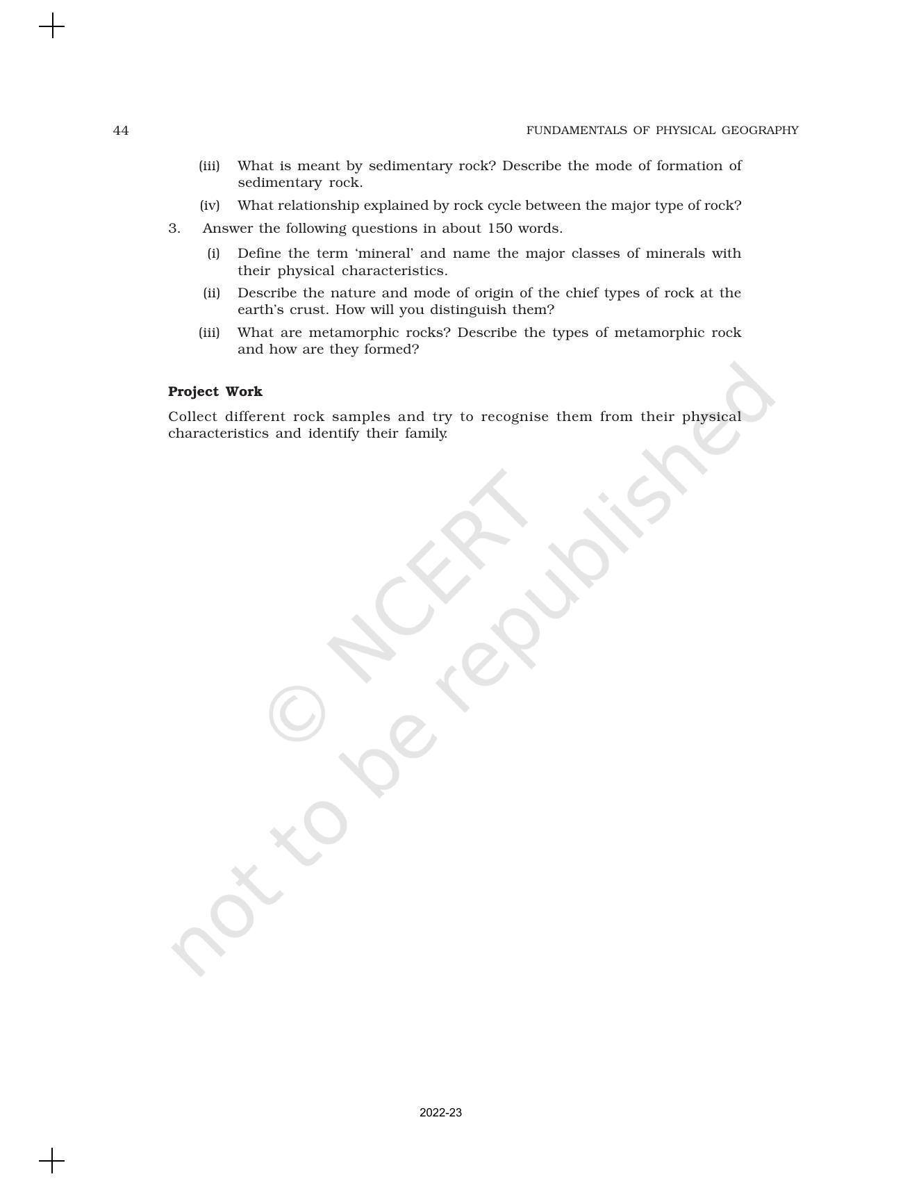 NCERT Book for Class 11 Geography (Part-I) Chapter 5 Minerals and Rocks - Page 6