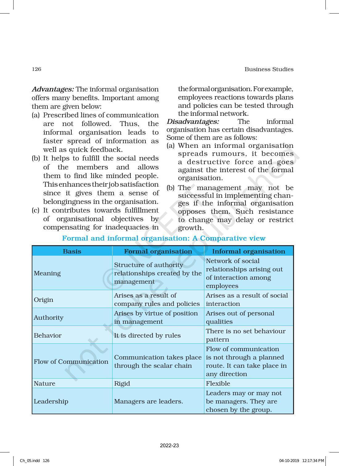 NCERT Book for Class 12 Business Studies Chapter 5 Organising - Page 16