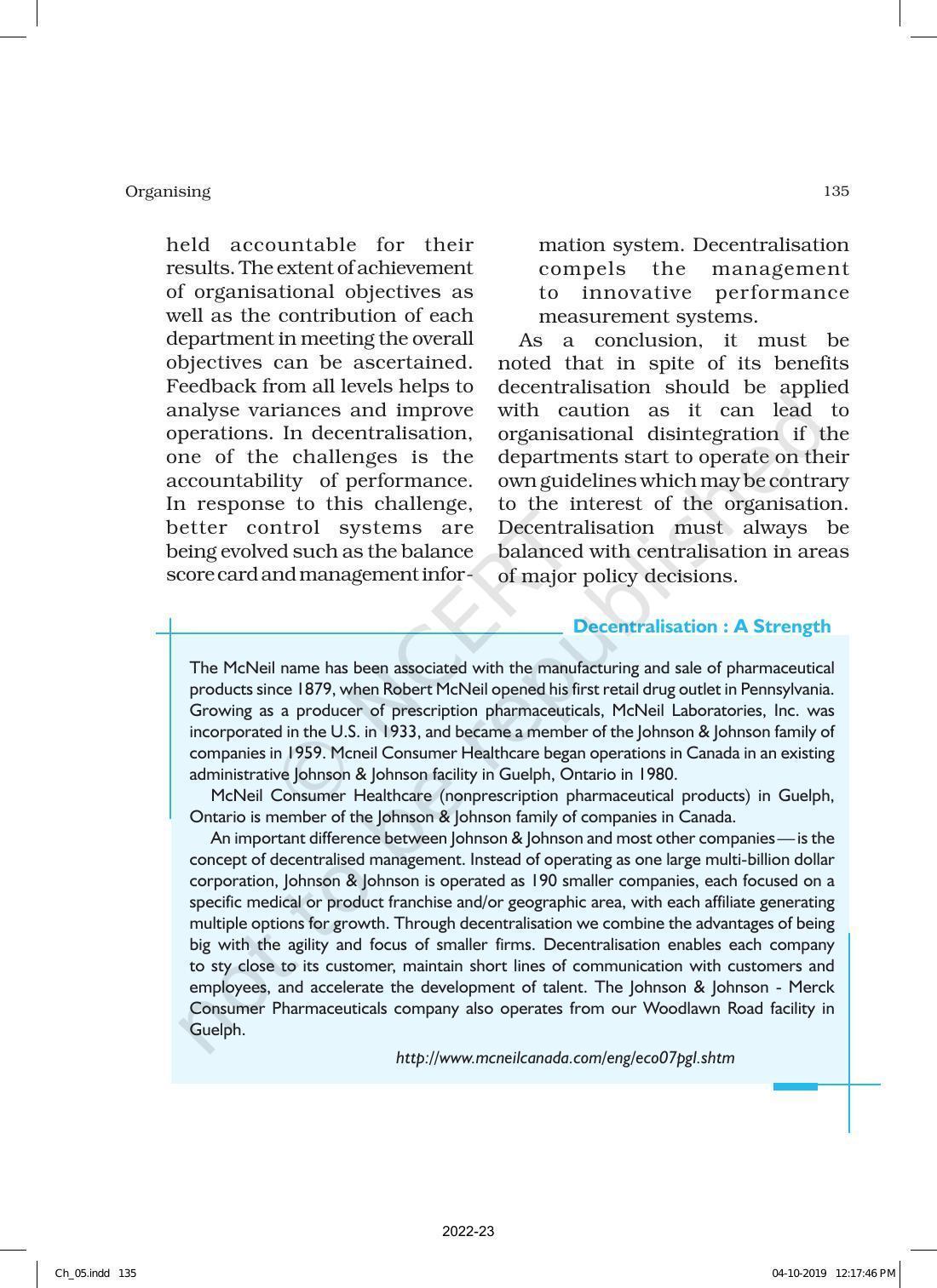 NCERT Book for Class 12 Business Studies Chapter 5 Organising - Page 25