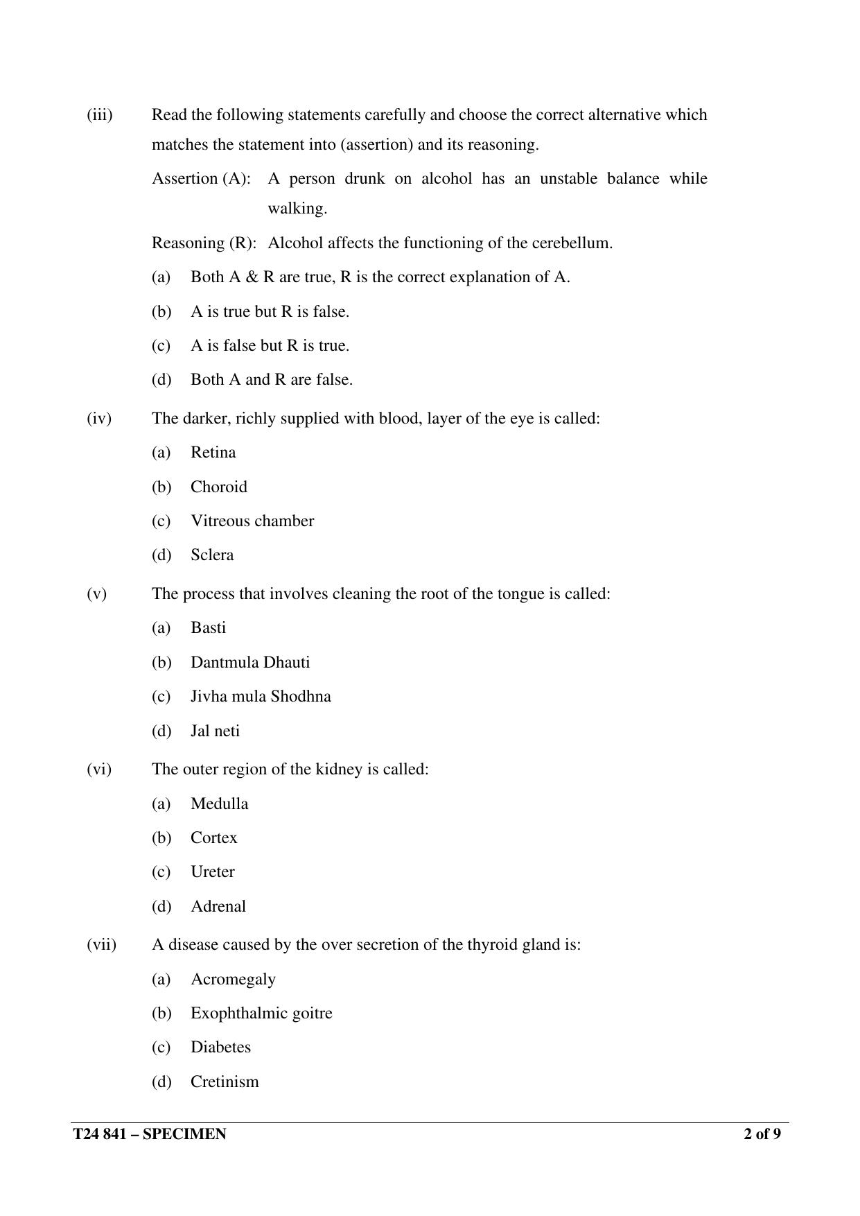 ICSE Class 10 2024 YOGA Sample Paper - Page 2