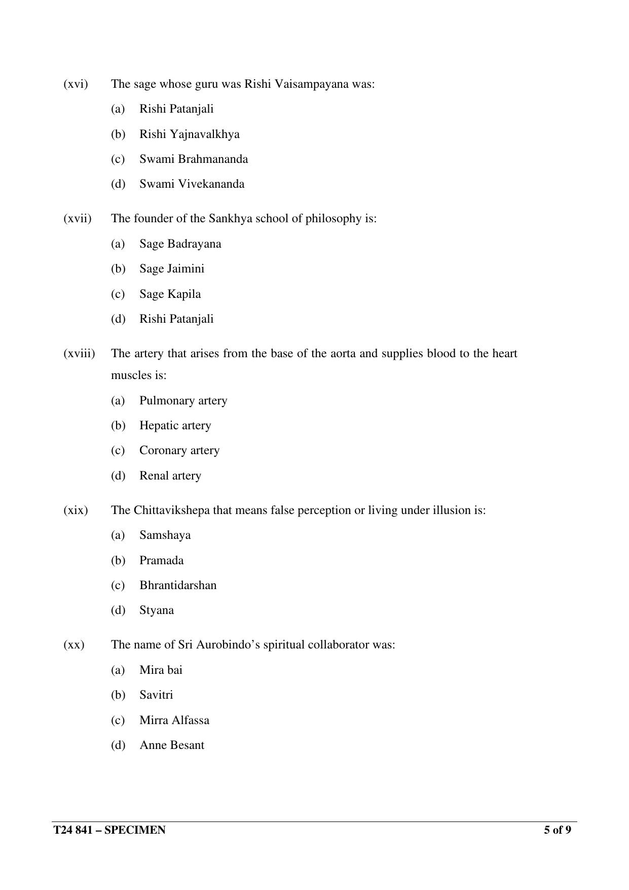 ICSE Class 10 2024 YOGA Sample Paper - Page 5