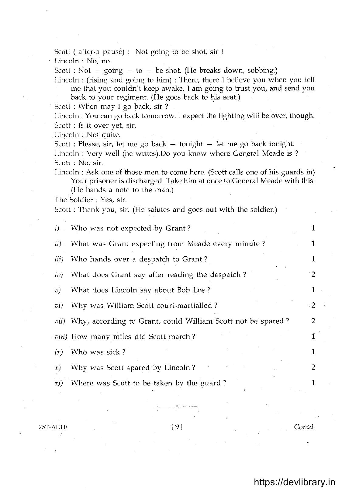 Assam HS 2nd Year Alternative English 2015 Question Paper - Page 9