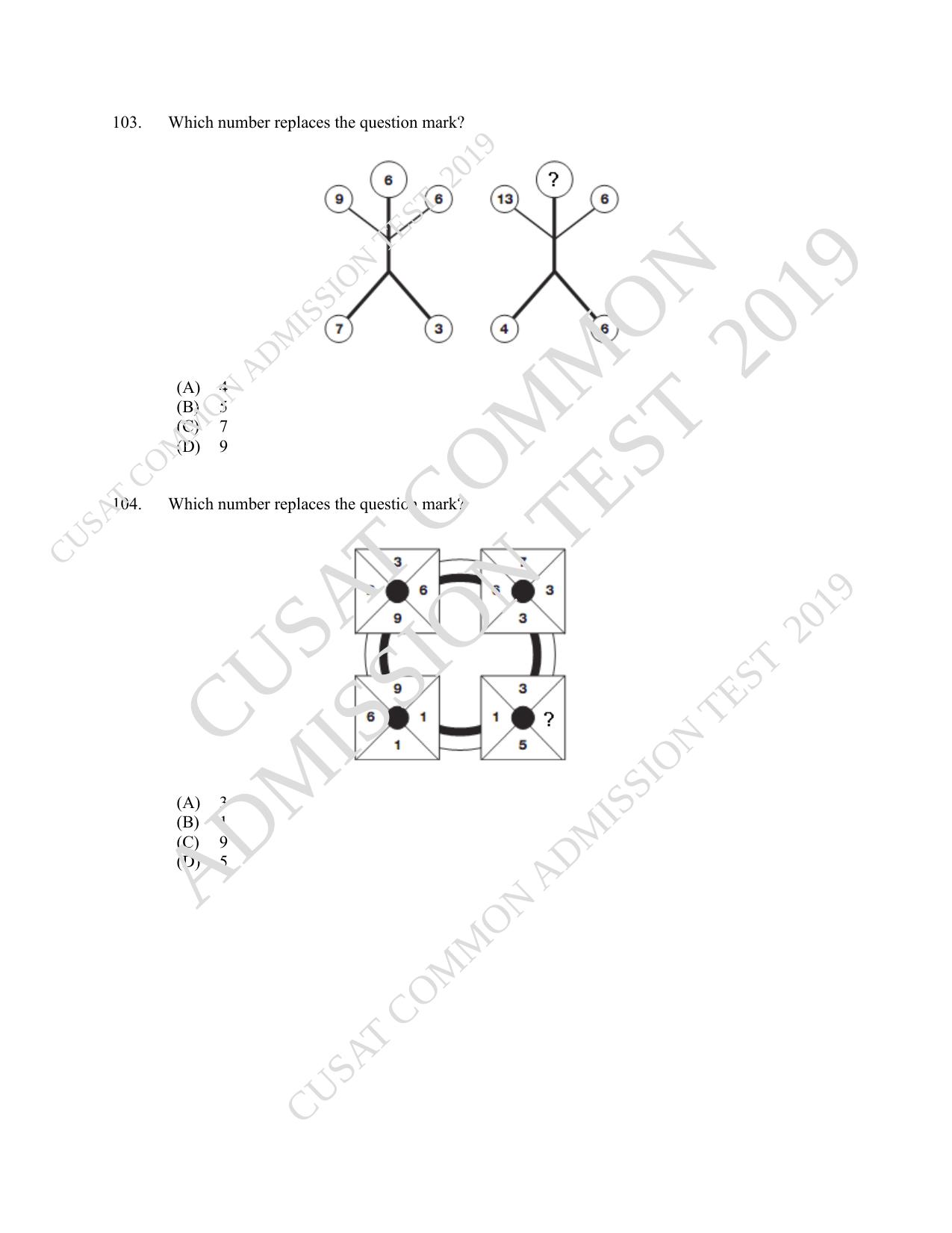 CUSAT CAT 2019 MCA Let Question Paper With Answer Key - Page 25