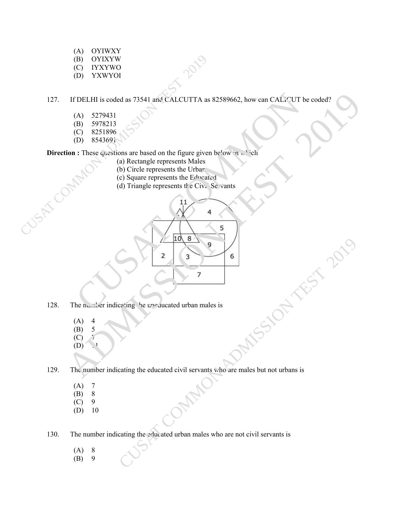 CUSAT CAT 2019 MCA Let Question Paper With Answer Key - Page 32
