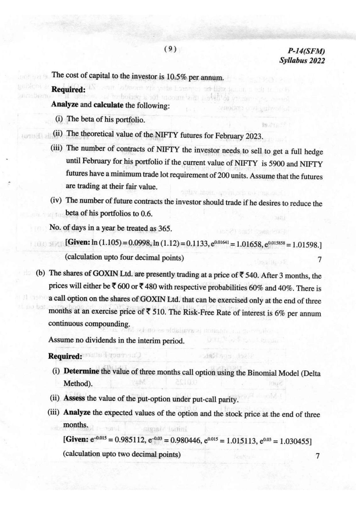 ICMAI Final December 2023 Question Paper - Strategic Financial Managemnt - Page 9