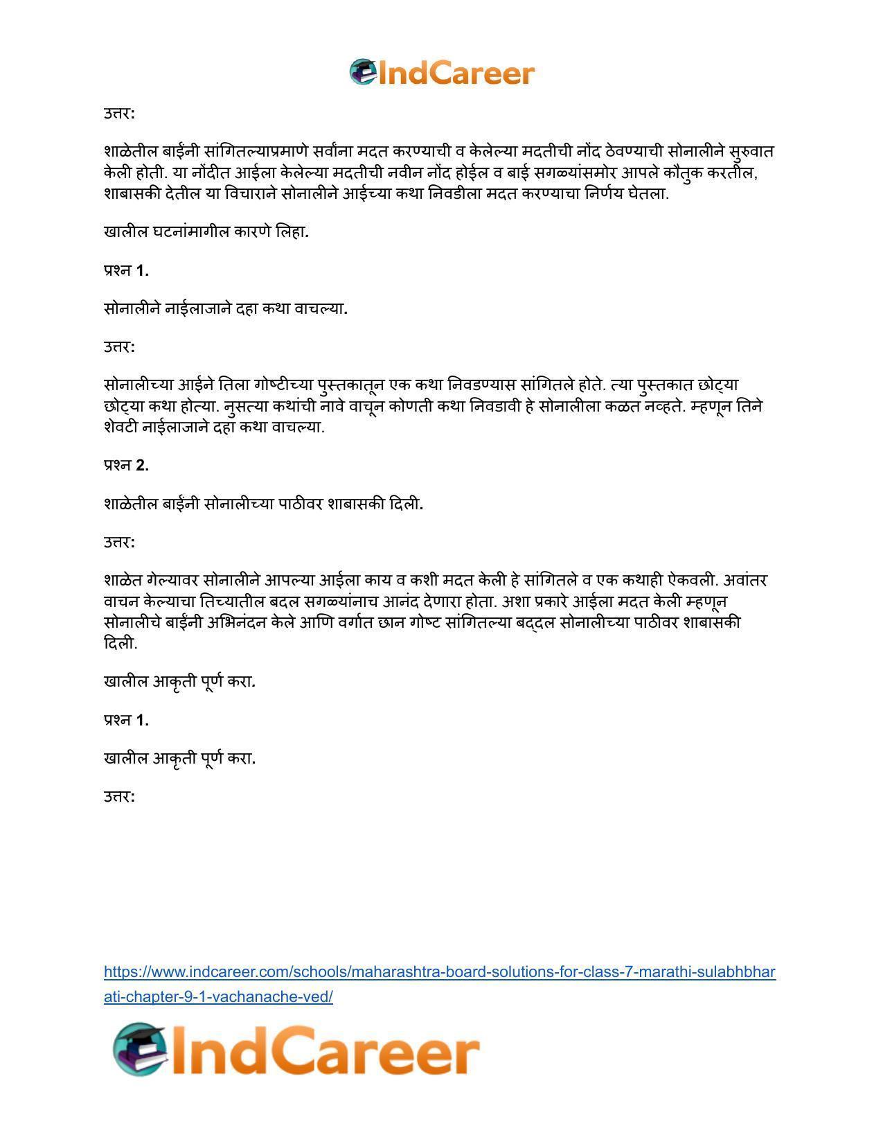 Maharashtra Board Solutions for Class 7- Marathi Sulabhbharati: Chapter 9.1- वाचनाचे वेड - Page 10