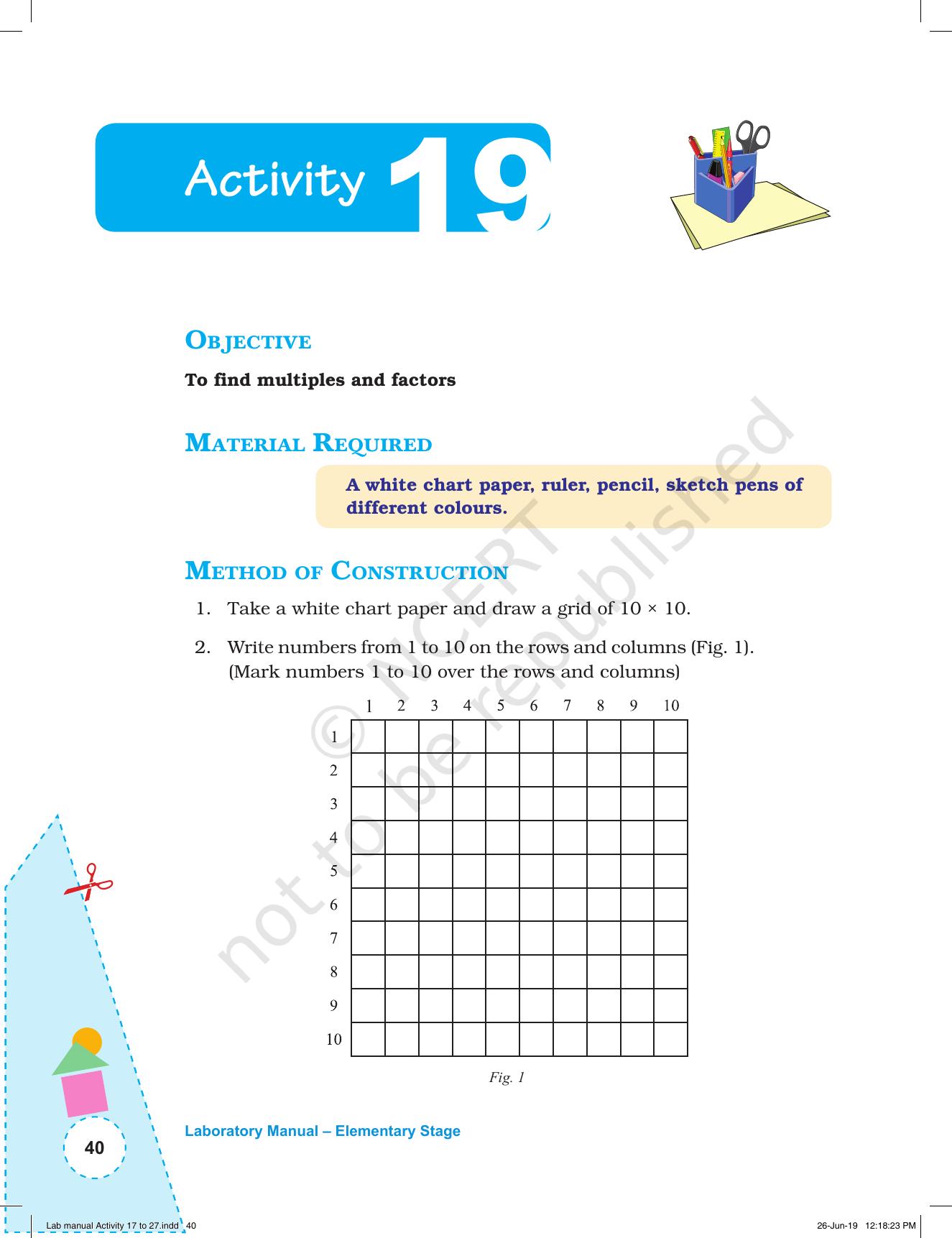 NCERT Laboratory Manuals for Class I to V: Mathematics - Activities for I to V (17- 27) and Projects - Page 6