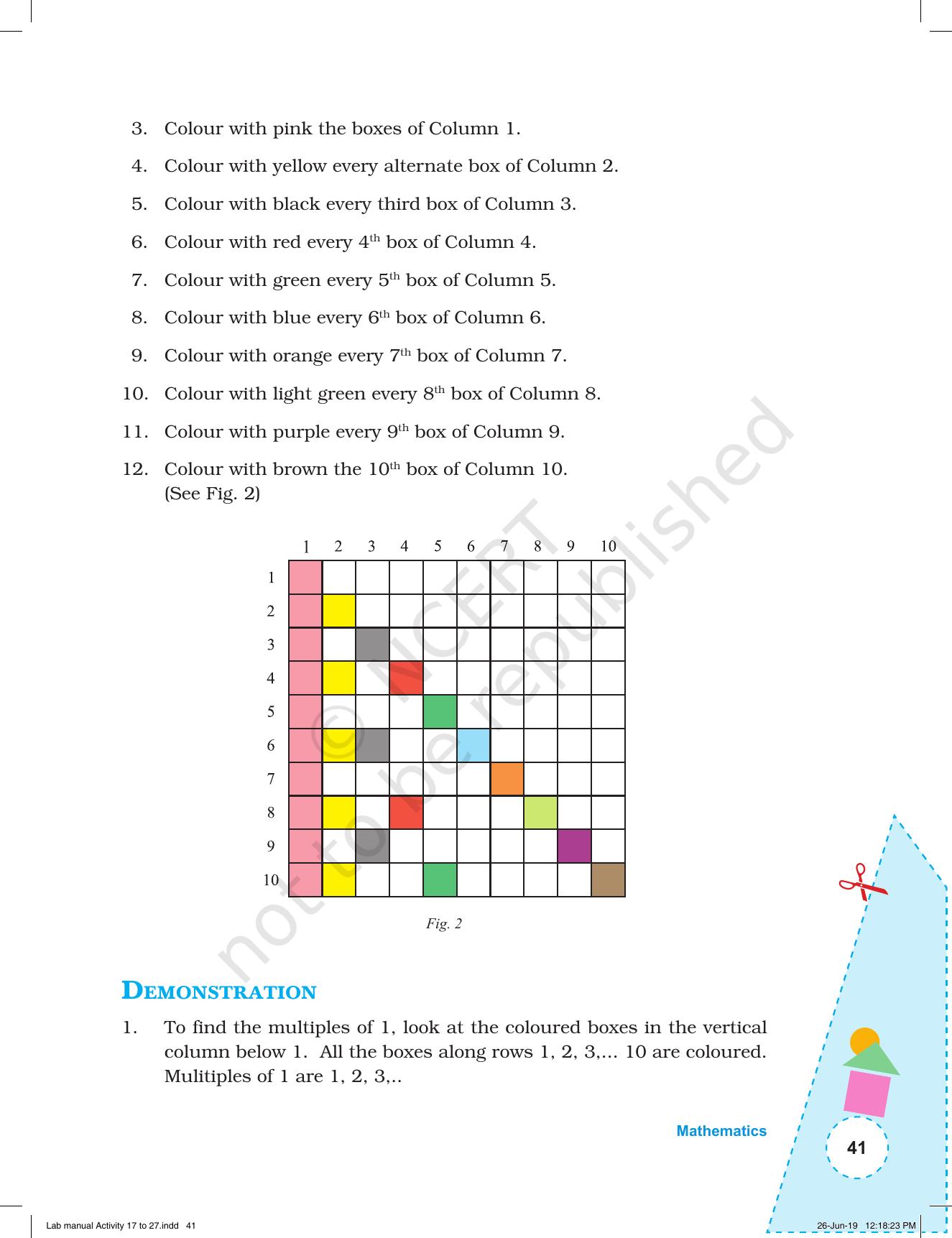 NCERT Laboratory Manuals for Class I to V: Mathematics - Activities for I to V (17- 27) and Projects - Page 7