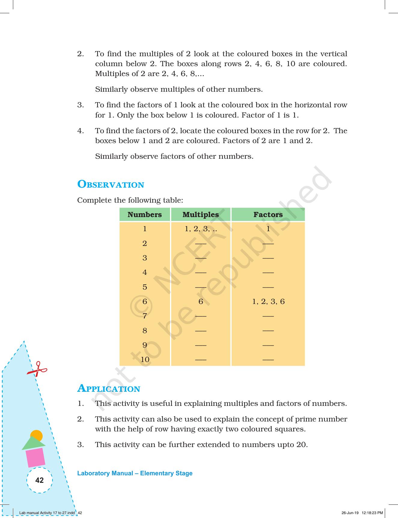 NCERT Laboratory Manuals for Class I to V: Mathematics - Activities for I to V (17- 27) and Projects - Page 8