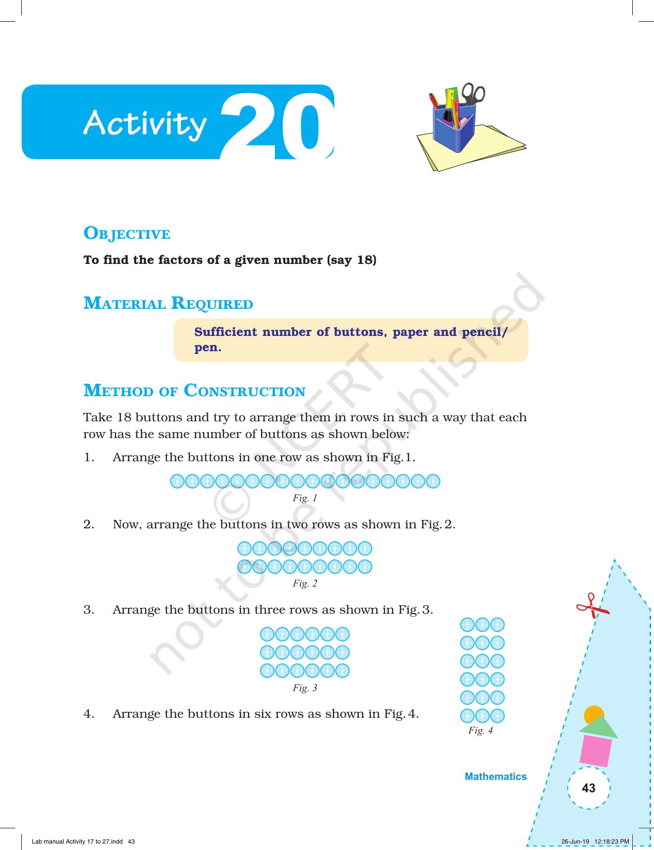 NCERT Laboratory Manuals for Class I to V: Mathematics - Activities for I to V (17- 27) and Projects - Page 9