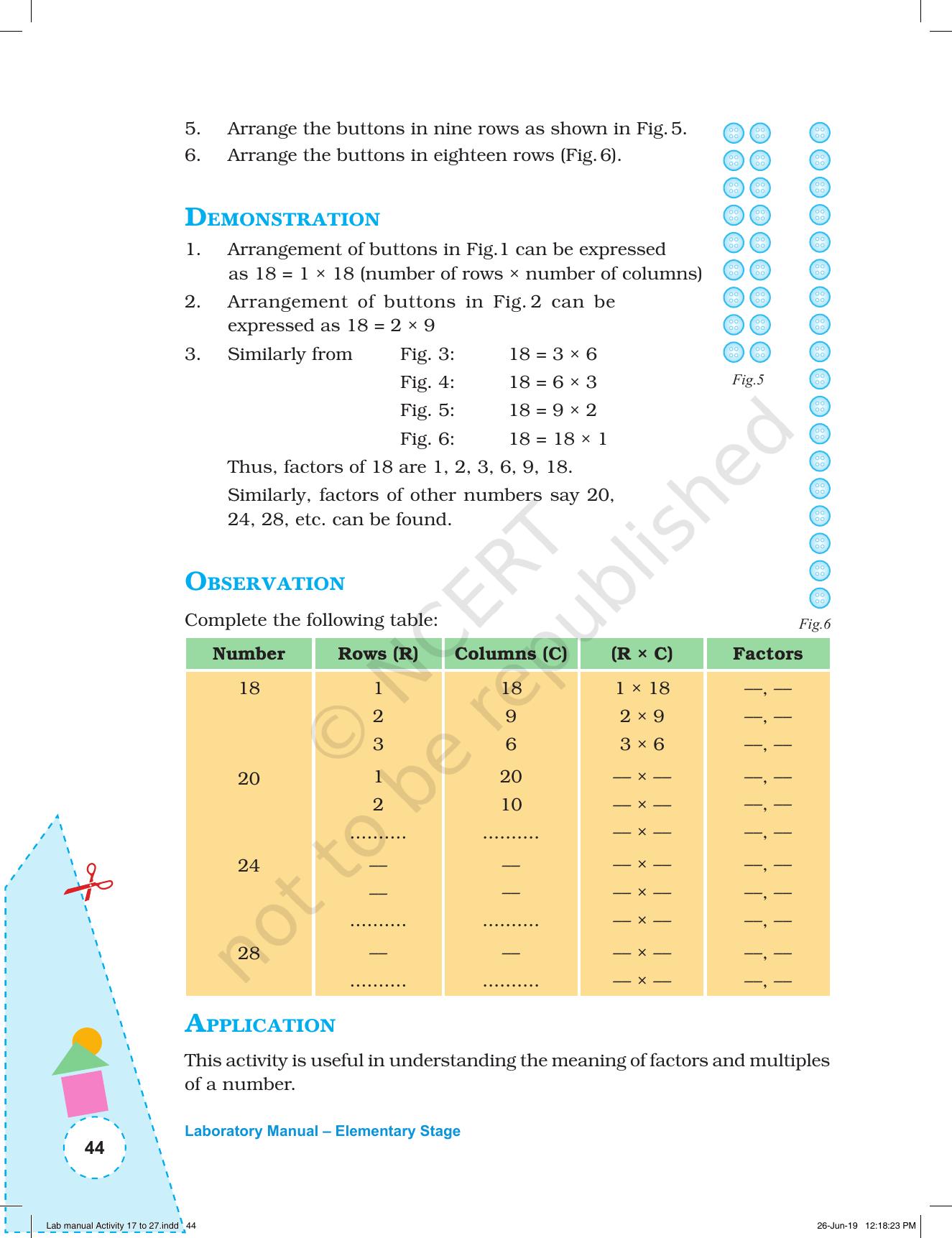 NCERT Laboratory Manuals for Class I to V: Mathematics - Activities for I to V (17- 27) and Projects - Page 10