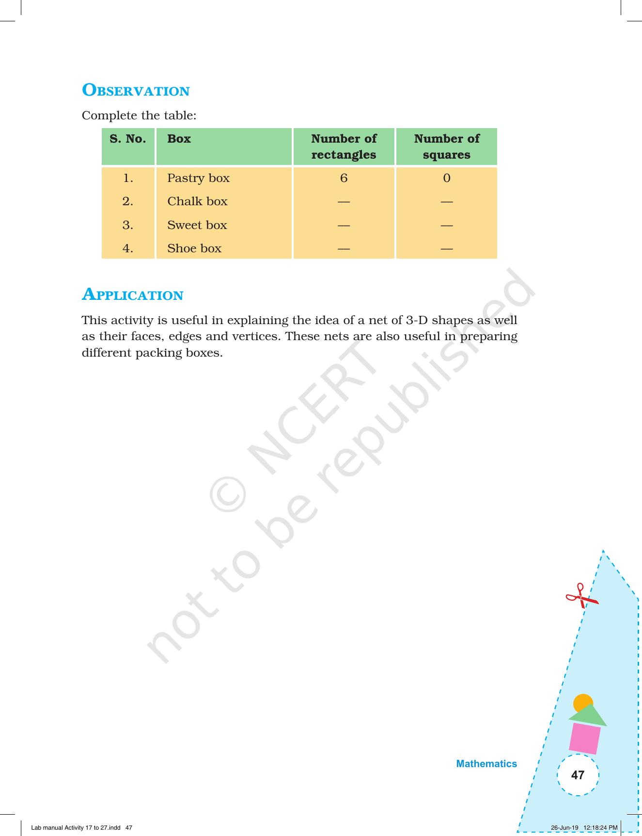NCERT Laboratory Manuals for Class I to V: Mathematics - Activities for I to V (17- 27) and Projects - Page 13