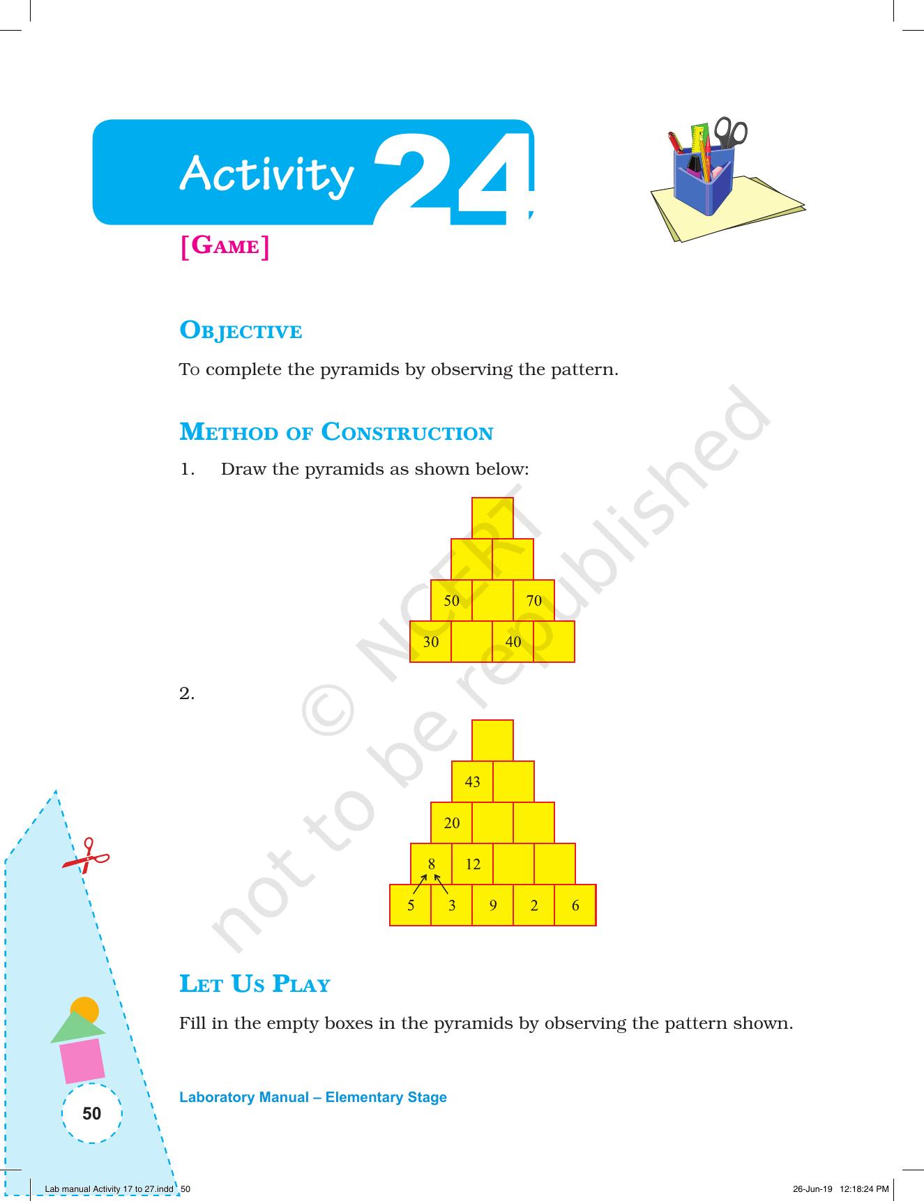 NCERT Laboratory Manuals for Class I to V: Mathematics - Activities for I to V (17- 27) and Projects - Page 16