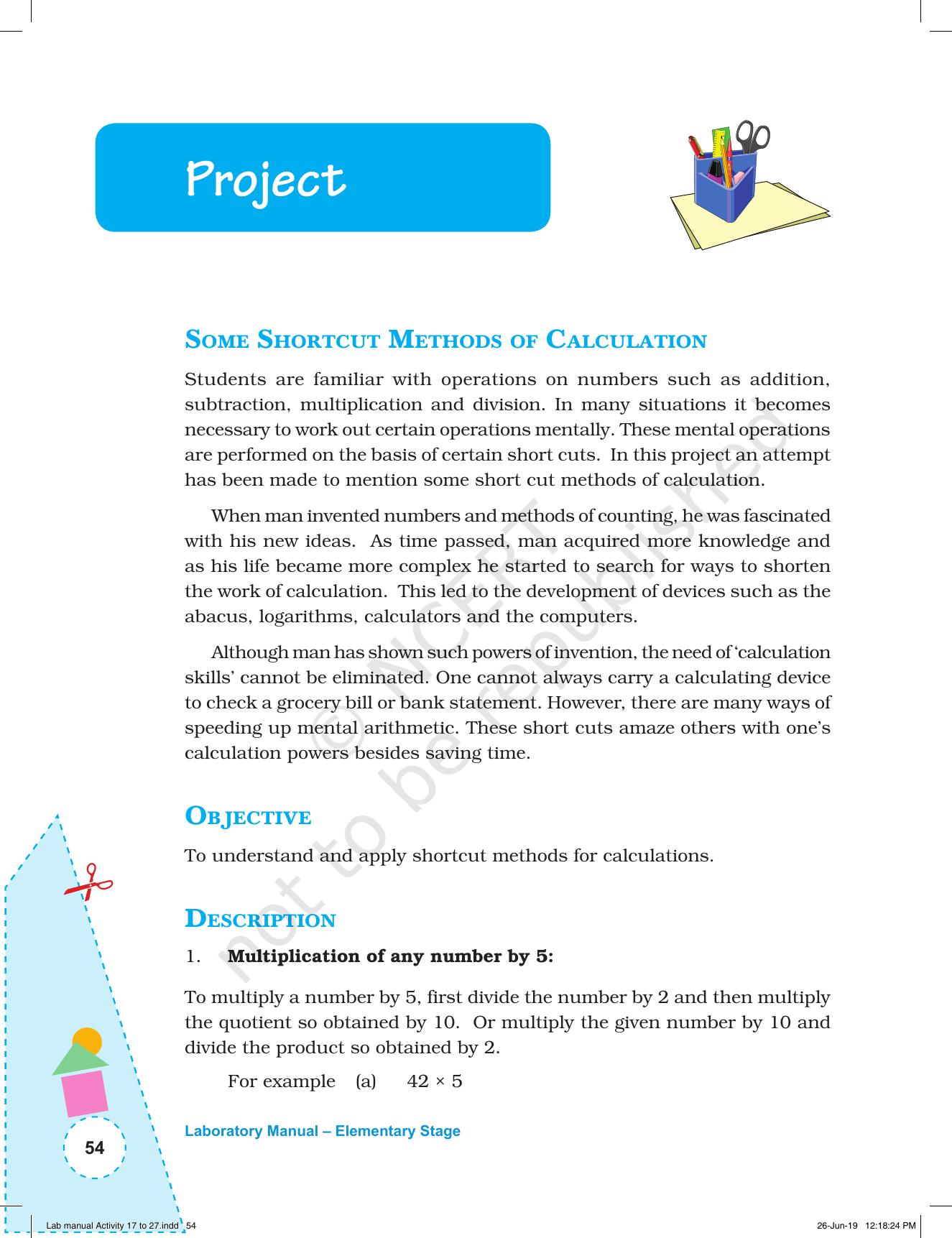 NCERT Laboratory Manuals for Class I to V: Mathematics - Activities for I to V (17- 27) and Projects - Page 20