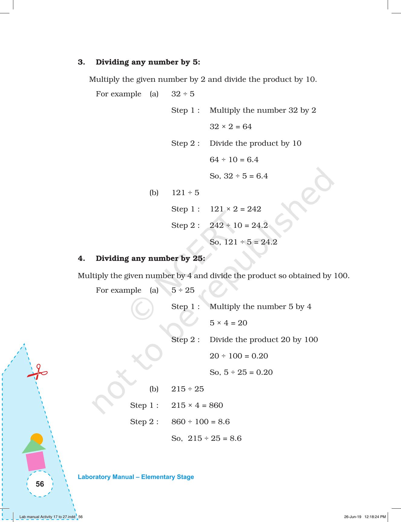 NCERT Laboratory Manuals for Class I to V: Mathematics - Activities for I to V (17- 27) and Projects - Page 22