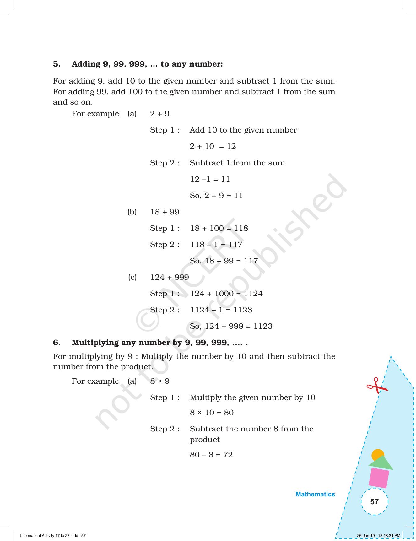 NCERT Laboratory Manuals for Class I to V: Mathematics - Activities for I to V (17- 27) and Projects - Page 23