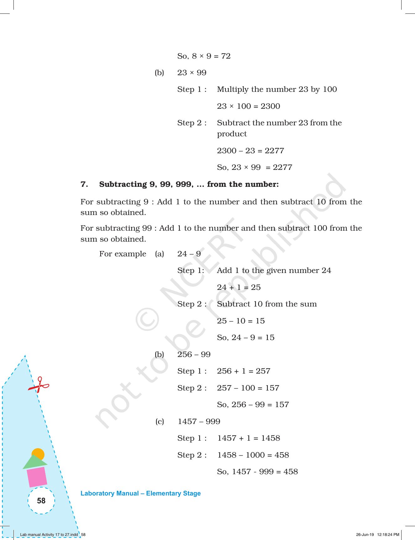 NCERT Laboratory Manuals for Class I to V: Mathematics - Activities for I to V (17- 27) and Projects - Page 24