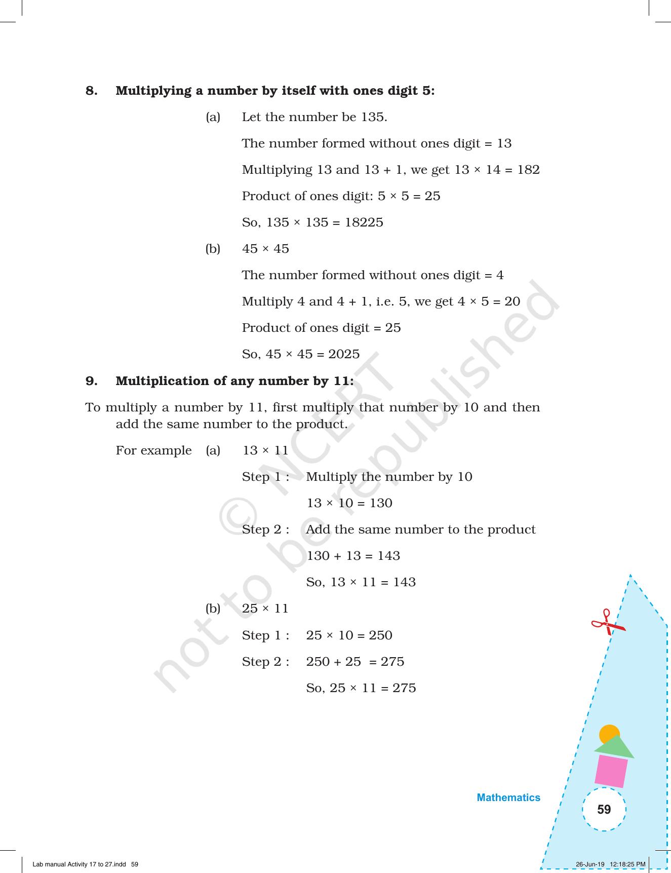 NCERT Laboratory Manuals for Class I to V: Mathematics - Activities for I to V (17- 27) and Projects - Page 25