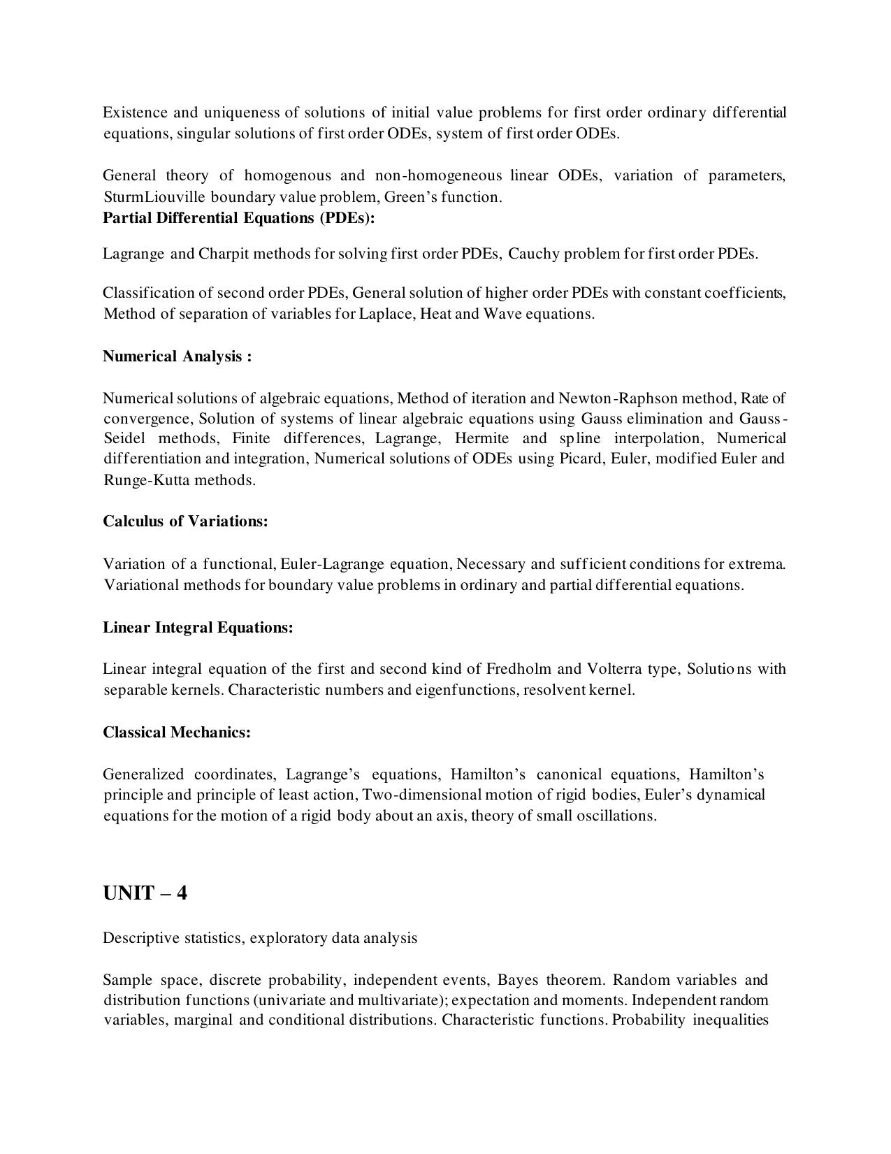 TNSET Syllabus - Mathematical Sciences - Page 3